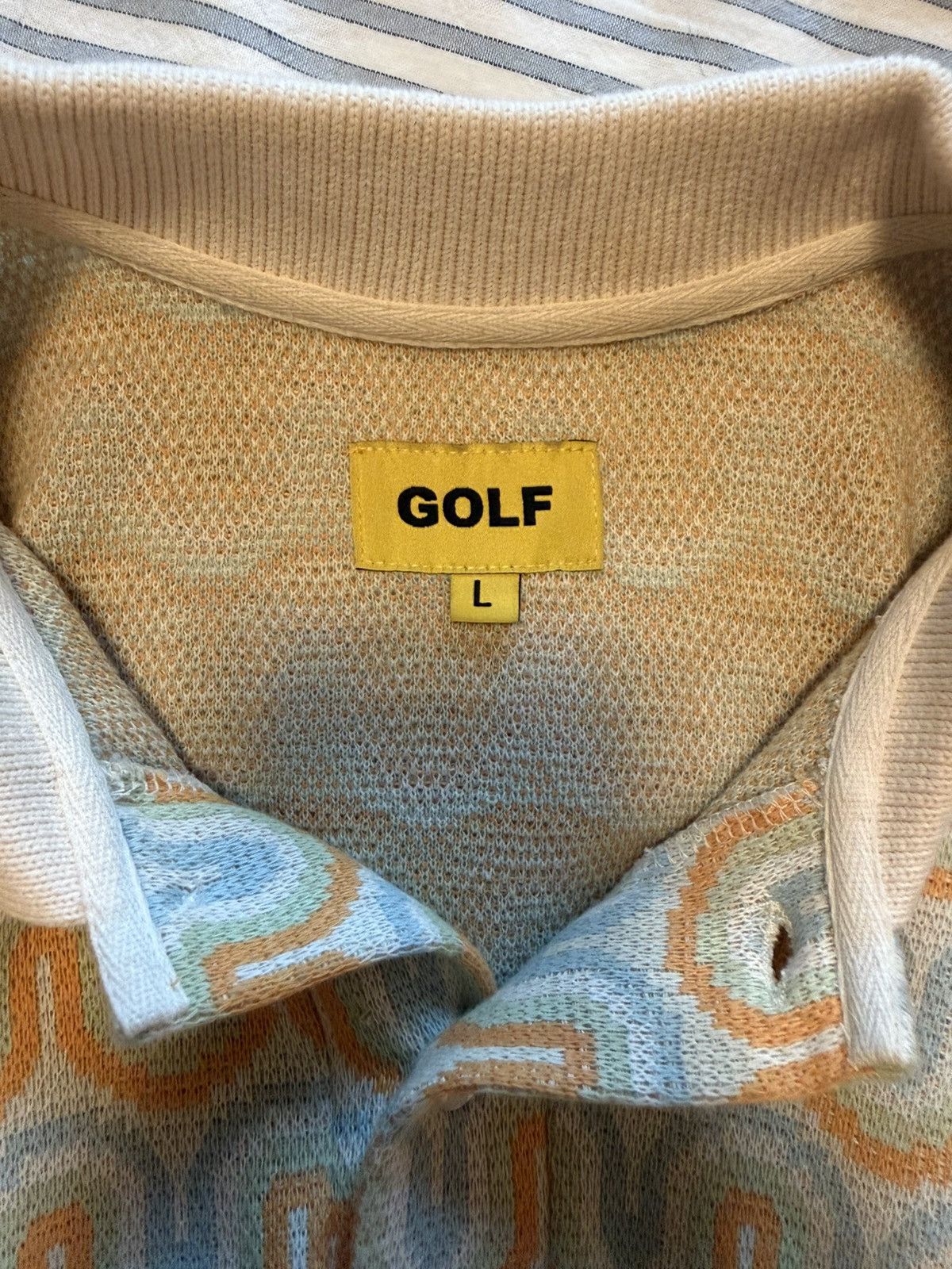 Golf Wang Golf Wang Cream Stripe Knit Polo Size US L / EU 52-54 / 3 - 3 Thumbnail