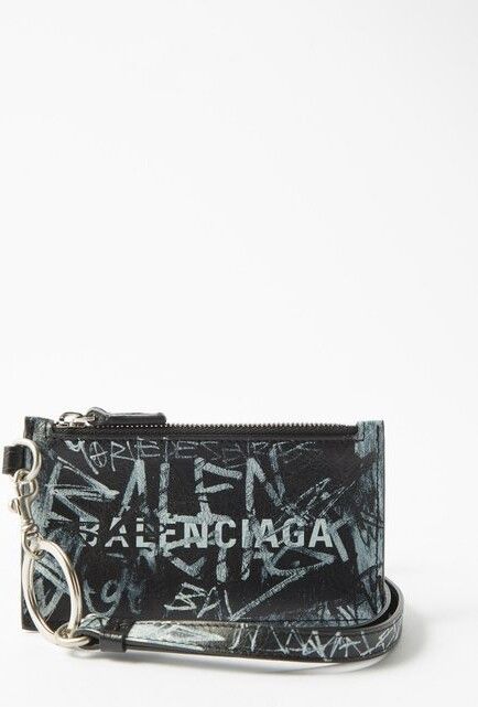 Balenciaga o1s1rm0524 Size: OS Card Holder in Black/White Size ONE SIZE - 1 Thumbnail