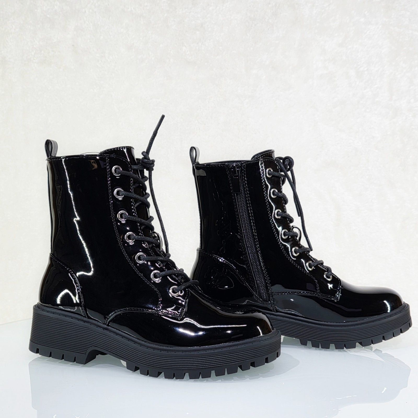 Other Rylee Roo Black Patent Platform Combat Ankle Boots (US Shoe Size US 10 / IT 40 - 1 Thumbnail