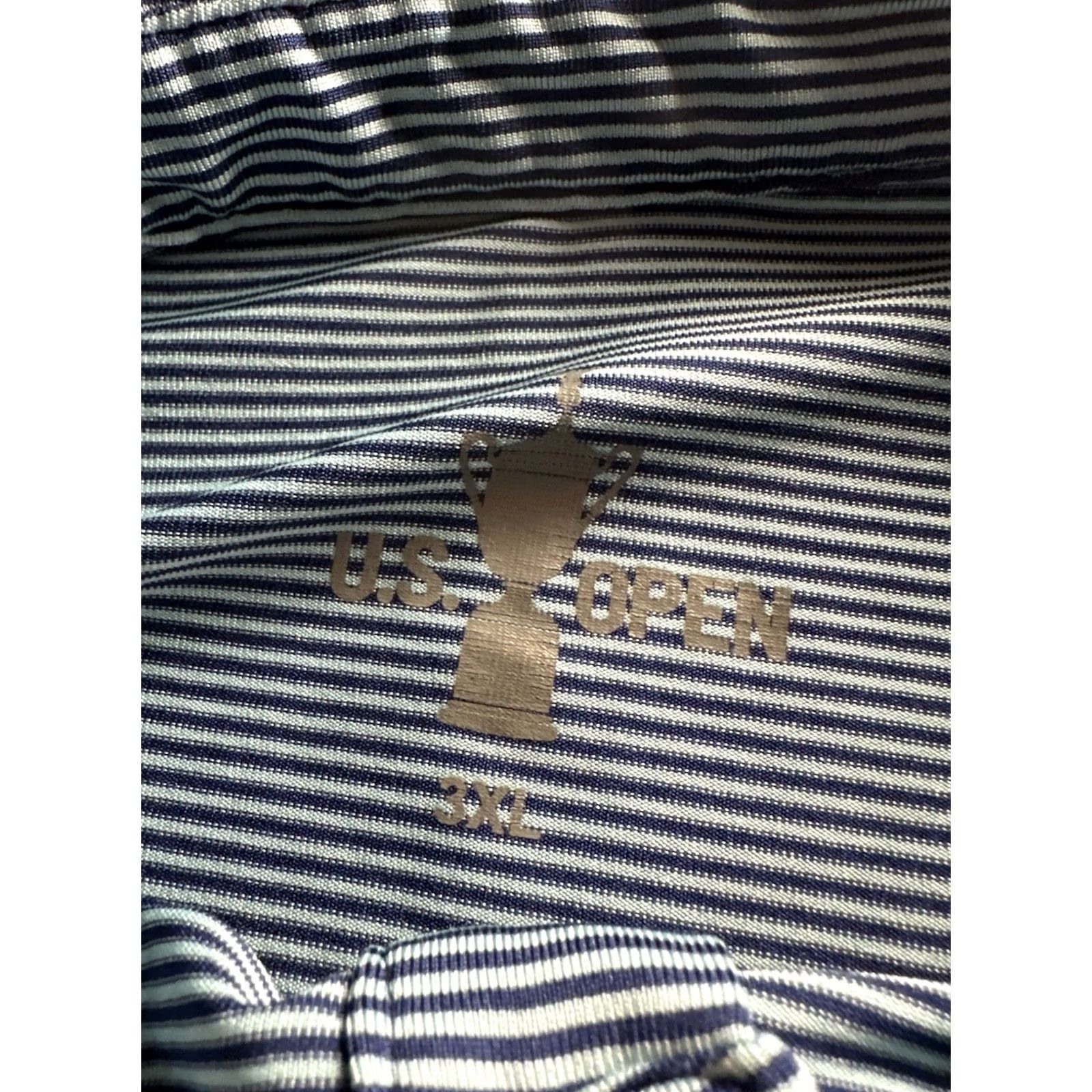 Vintage Polo Golf LACC 123rd US Open Polo Shirt Mens 3XL Blue Stripes Performance 1/4 Button Shirt Mens 3XL Blue Striped Size US XXL / EU 58 / 5 - 7 Thumbnail