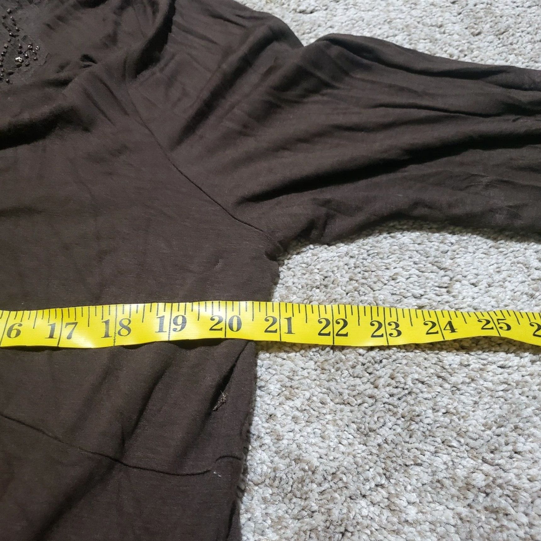 Liz Claiborne Liz Claiborne Shirt Adult Women XL Brown Solid Classic Crew Neck Lightweight Breathable 90s? Size XL / US 12-14 / IT 48-50 - 6 Thumbnail