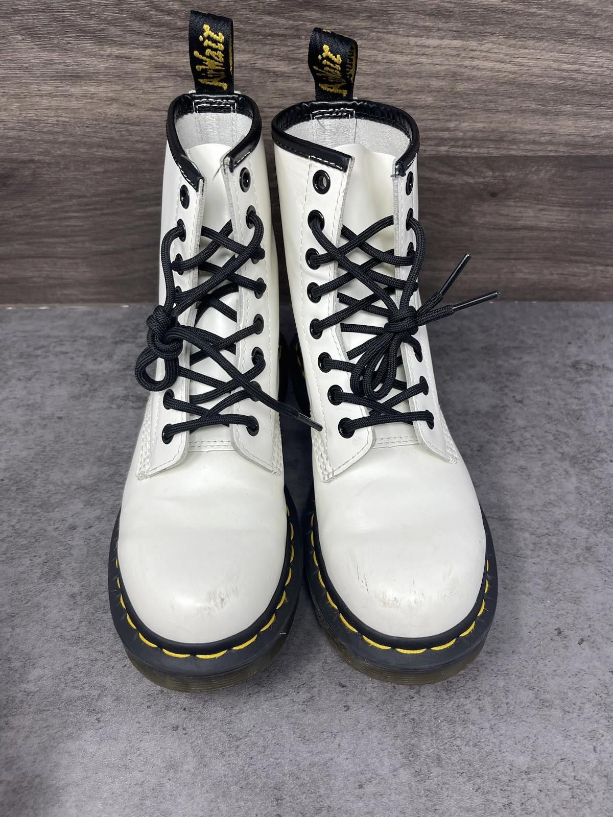 Dr. Martens Dr Martens Boots Womens Size 5 White Black Combat High Top Size US 5 / IT 35 - 3 Thumbnail