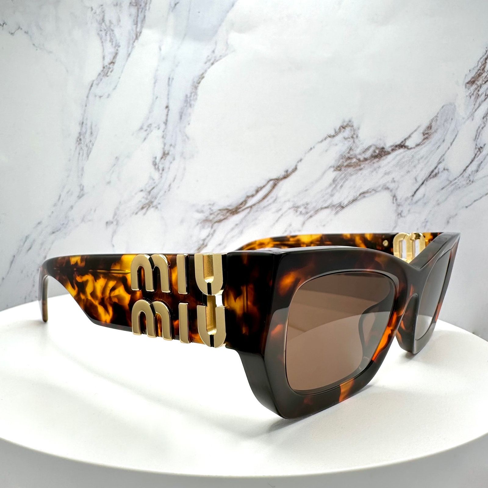 Miu Miu New MIU MIU Sunglasses Runway Glimpse Authentic Brown Square Size ONE SIZE - 6 Thumbnail