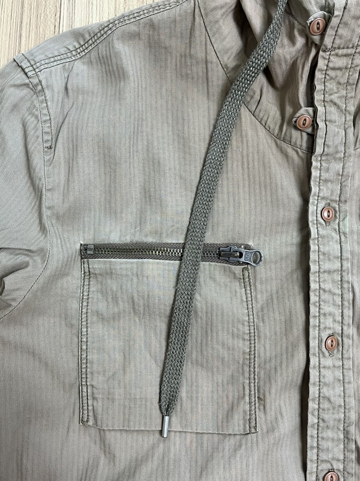 Vintage Vintage Diesel Hooded Shirt Military Style Size US XS / EU 42 / 0 - 5 Thumbnail