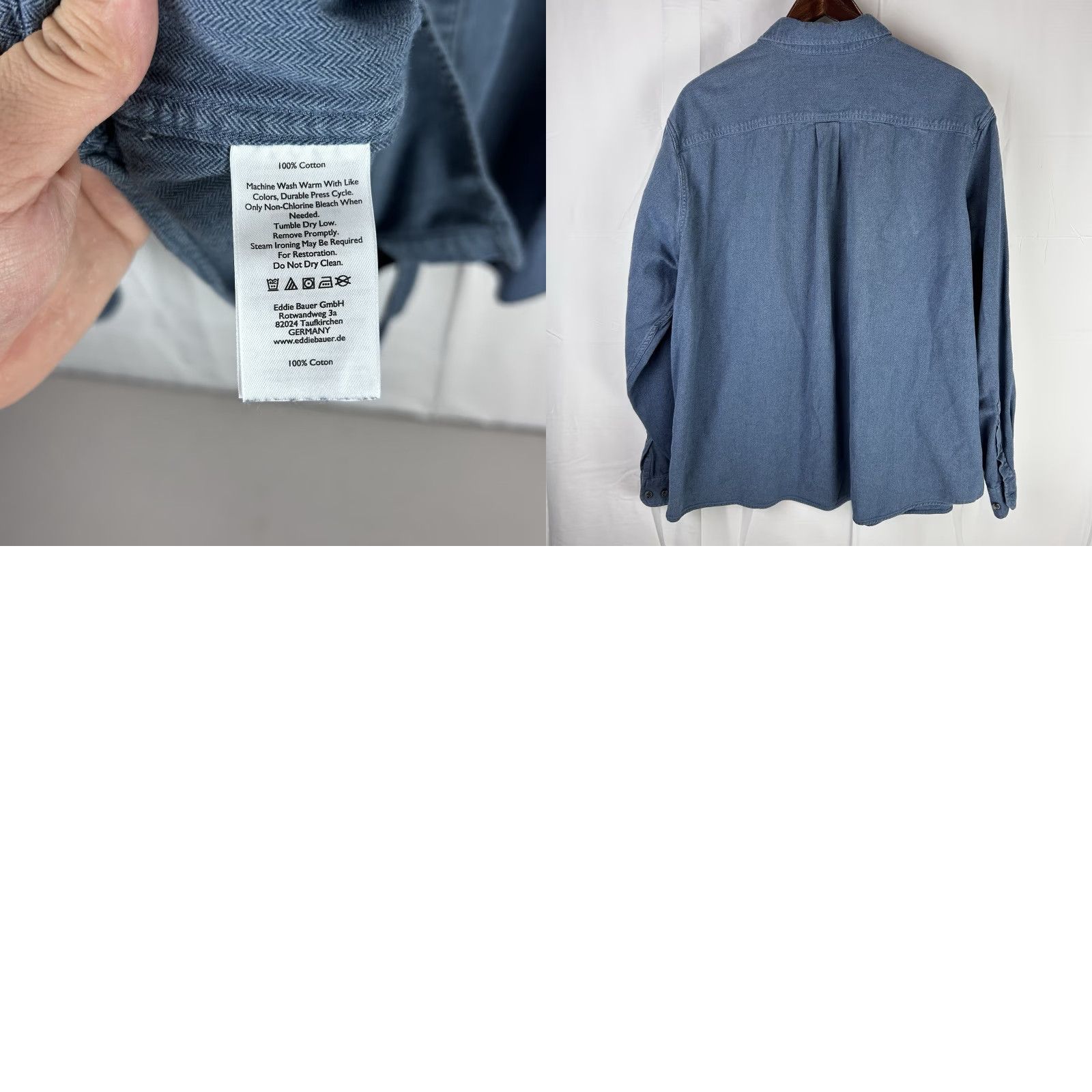Eddie Bauer Eddie Bauer Blue Cotton Shirt 3XL Long Sleeve Classic Fit Men Button-Up Plaid Size US XXL / EU 58 / 5 - 8 Thumbnail