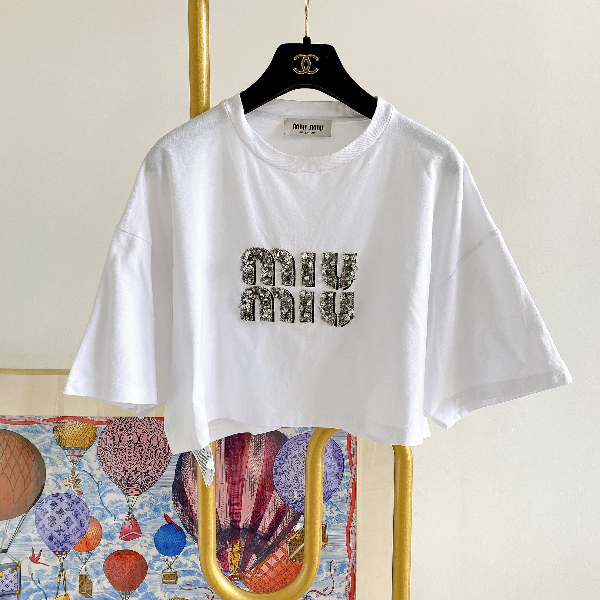 Miu Miu MIUMIU white logo T-shirt XS Size XS / US 0-2 / IT 36-38 - 1 Thumbnail
