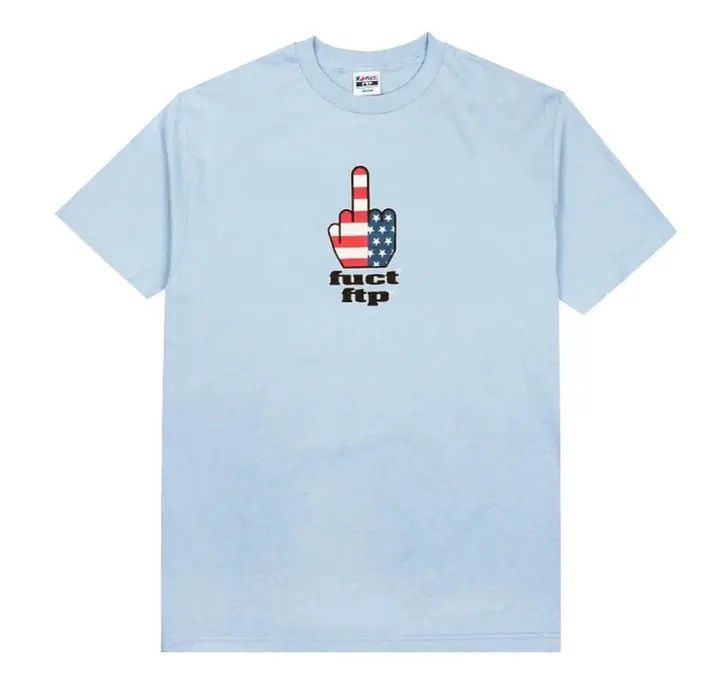FUCT × Fuck The Population Ftp Fuct middle finger US flag tee(sky blue) L Size US L / EU 52-54 / 3 - 3 Thumbnail