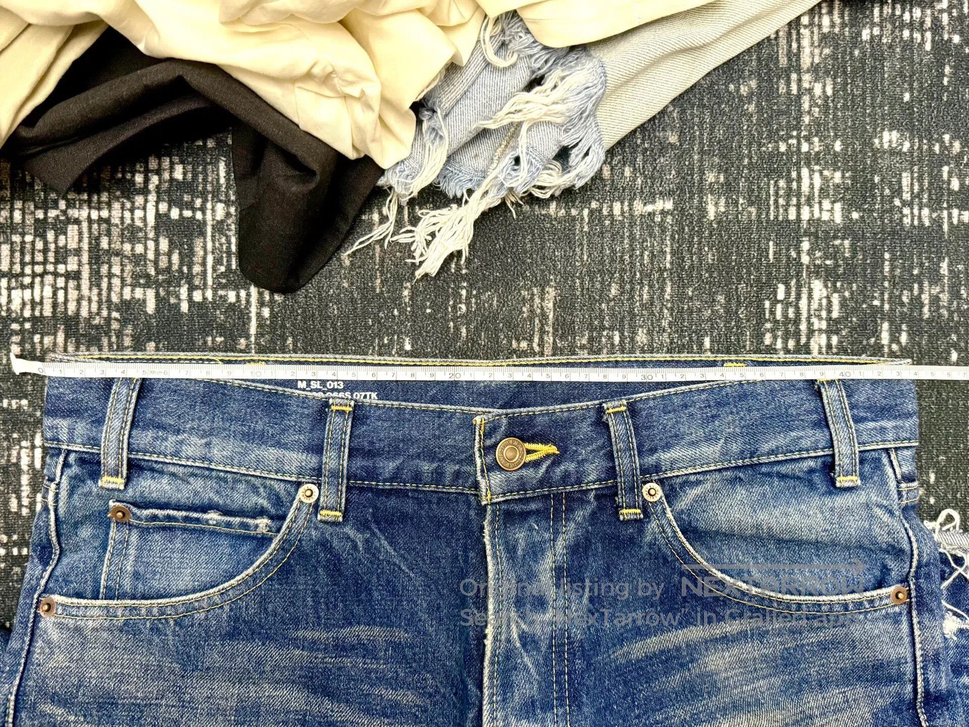 Celine CELINE Dark Blue Washed Destroyed Hem Denim Pants| Size US 31 - 6 Thumbnail