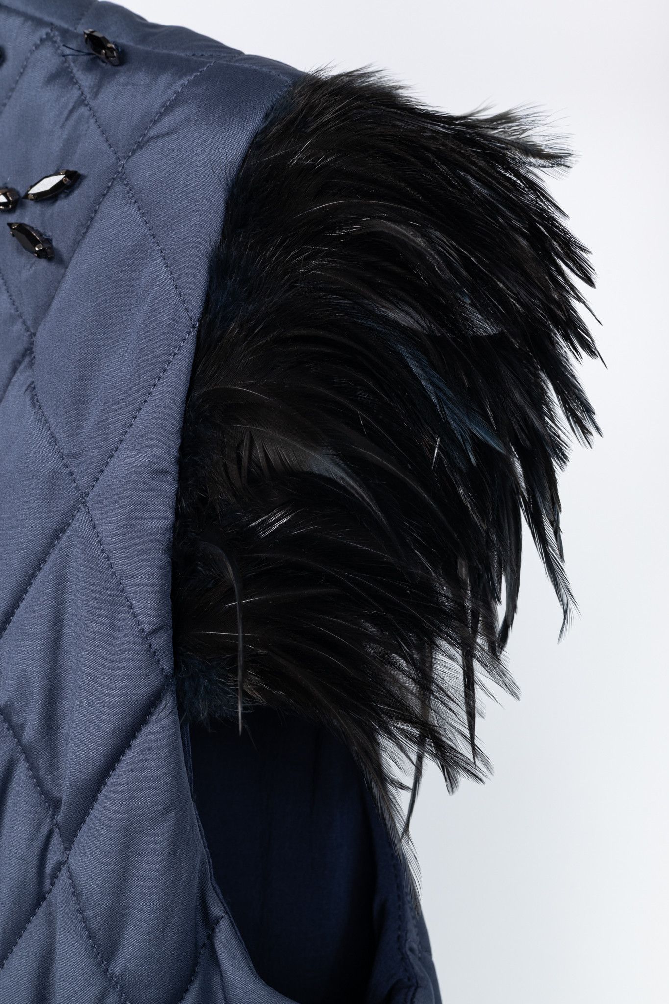 Brunello Cucinelli Brunello Cucinelli AW14 Quilted Silk Crystal Feather Vest Size S / US 4 / IT 40 - 6 Thumbnail