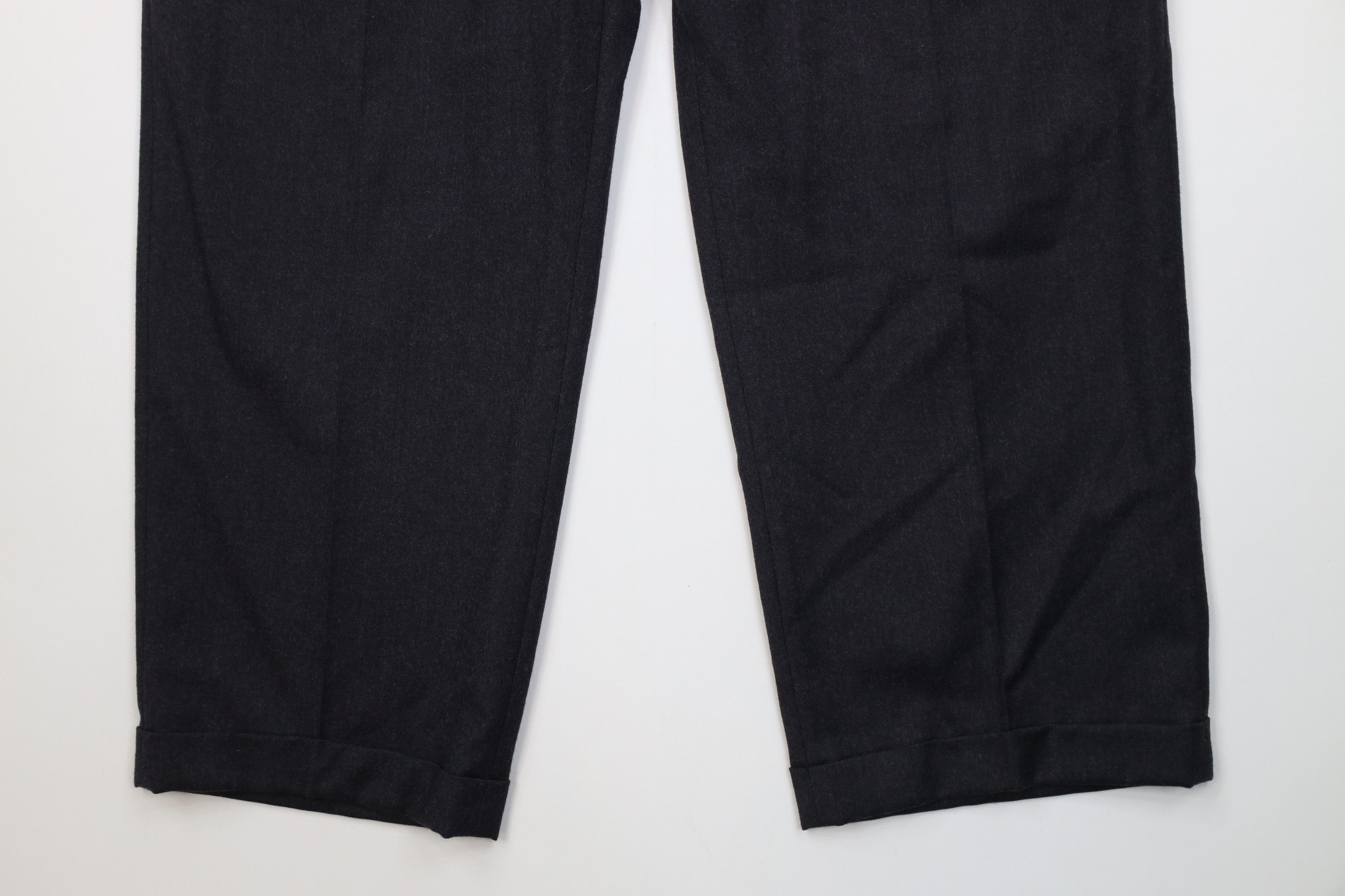 Vintage Vintage 90s Worsted Wool Wide Leg Chino Pants Dark Gray USA Size US 36 / EU 52 - 4 Thumbnail