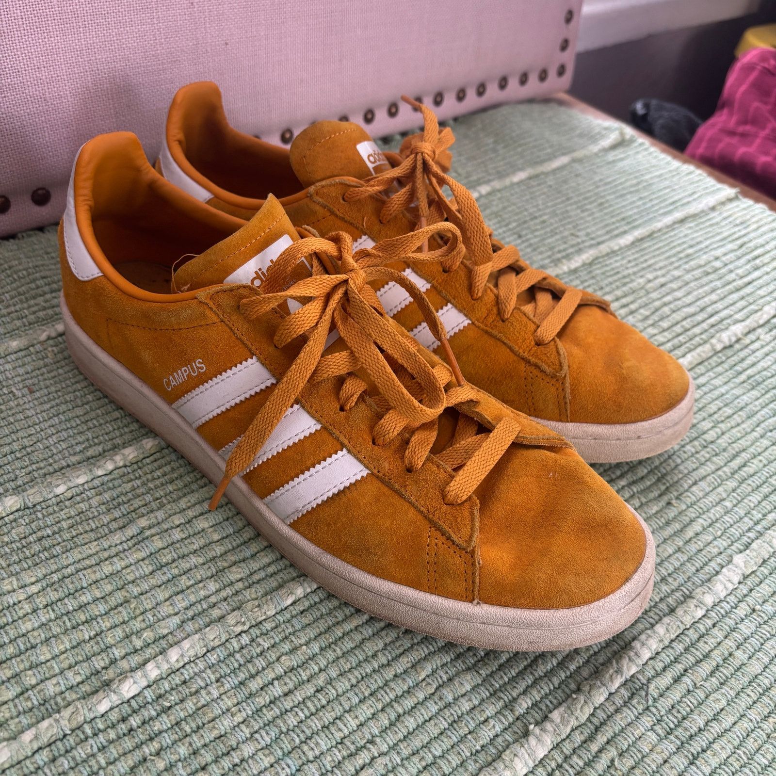 Adidas Adidas Campus Low Men's Size 11.5 Yellow Suede Sneakers Size US 11.5 / EU 44-45 - 9 Thumbnail