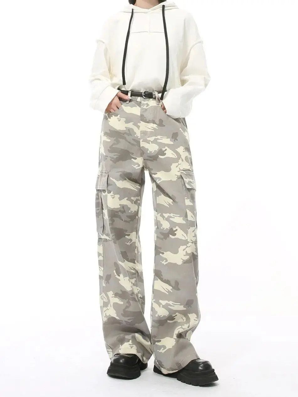 Japanese Brand Retro loose camouflage pocket jeans Size US 32 / EU 48 - 3 Thumbnail