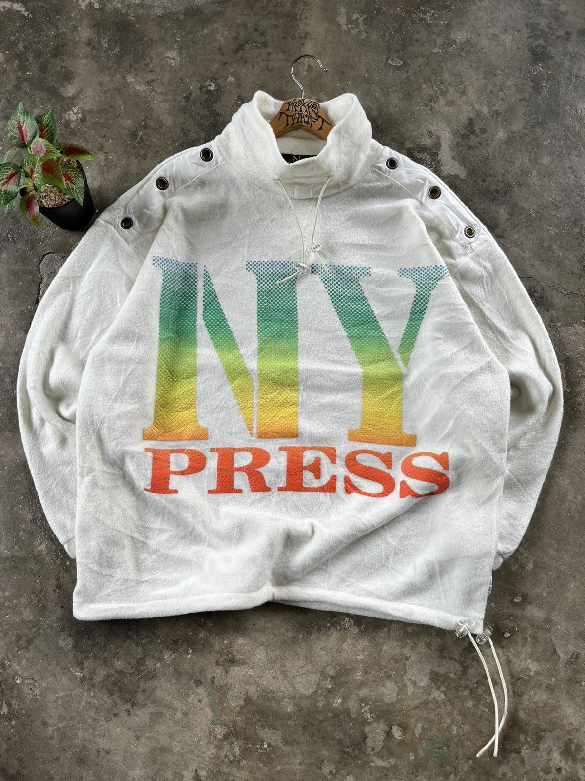 Japanese Brand × Vintage ⚡️Vintage NY Press Big Logo Sweetshirts Japan Size US XXL / EU 58 / 5 - 1 Thumbnail