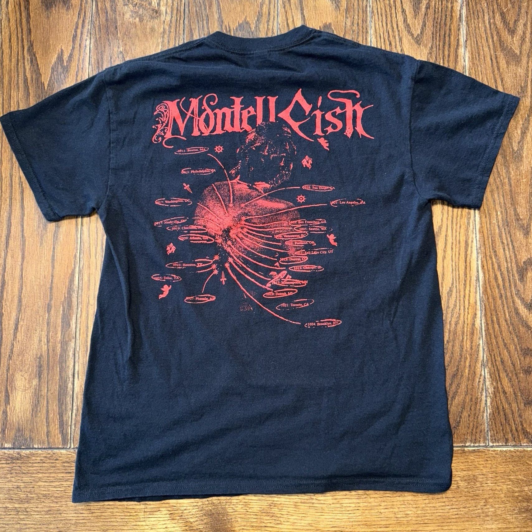 Gildan Montell Fish Charlotte Tour T Shirt Black Size Medium Double Sided Concert Shirt Size US M / EU 48-50 / 2 - 3 Thumbnail