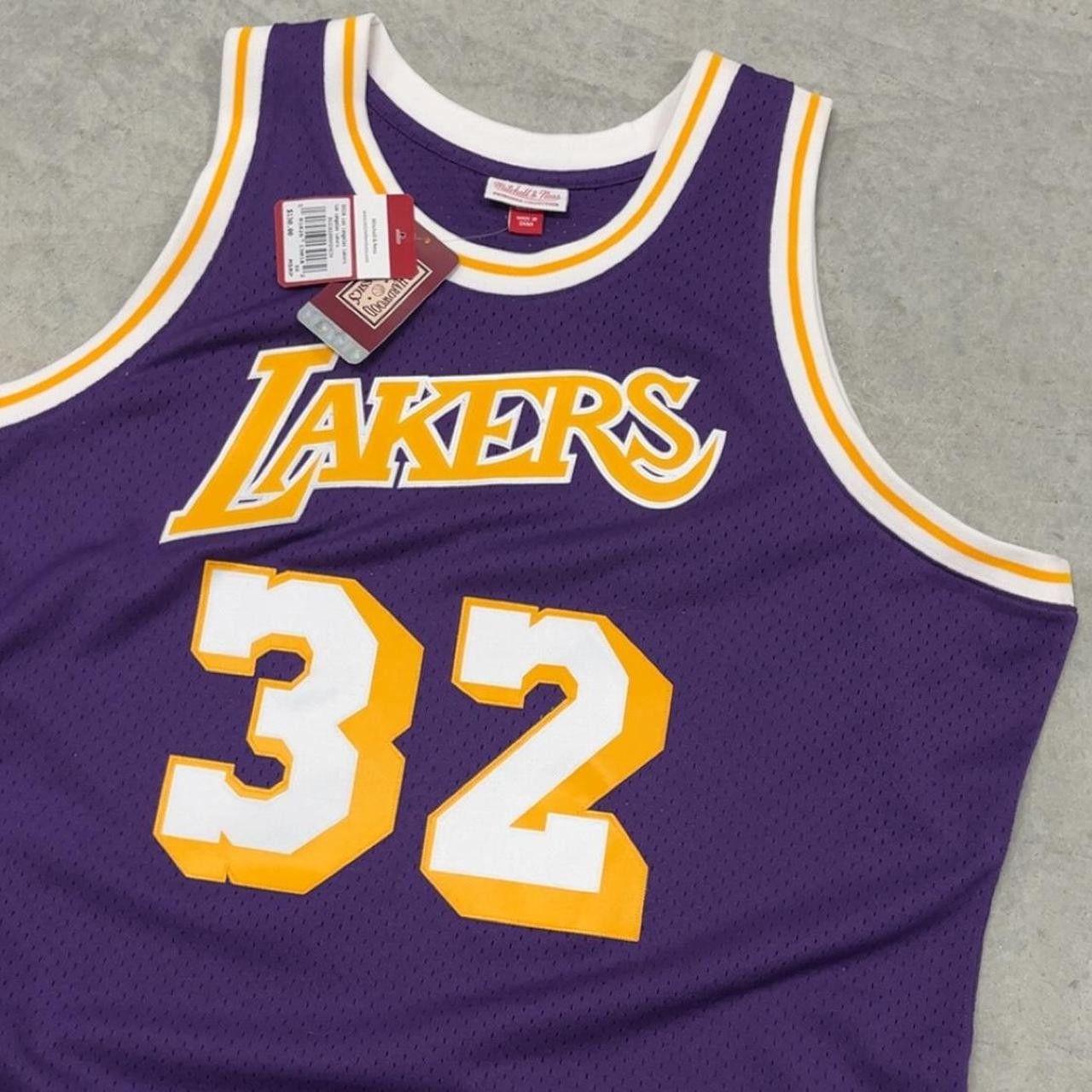 Magic Johnson Purple Lakers Jersey Mitchell Ness Magic Johnson