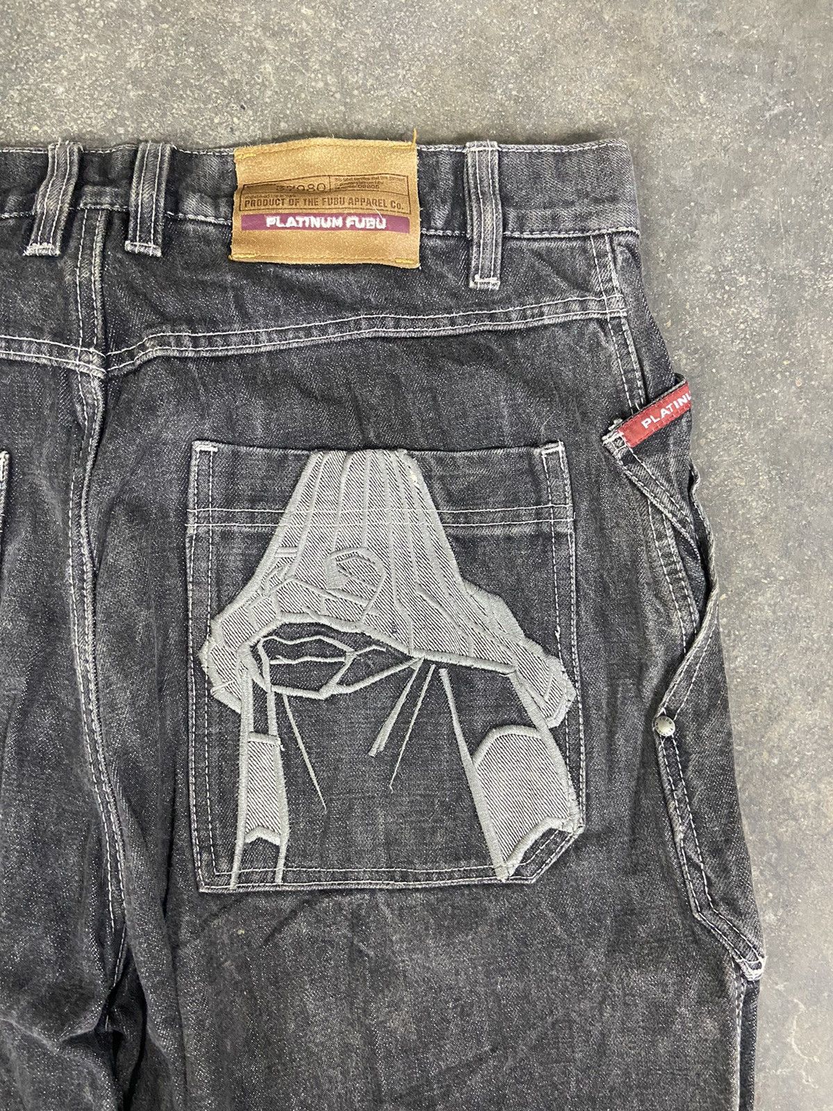 Fubu 🔥 Vintage y2k Fubu Platinum jeans Embroidery back hit Size US 36 / EU 52 - 2 Thumbnail