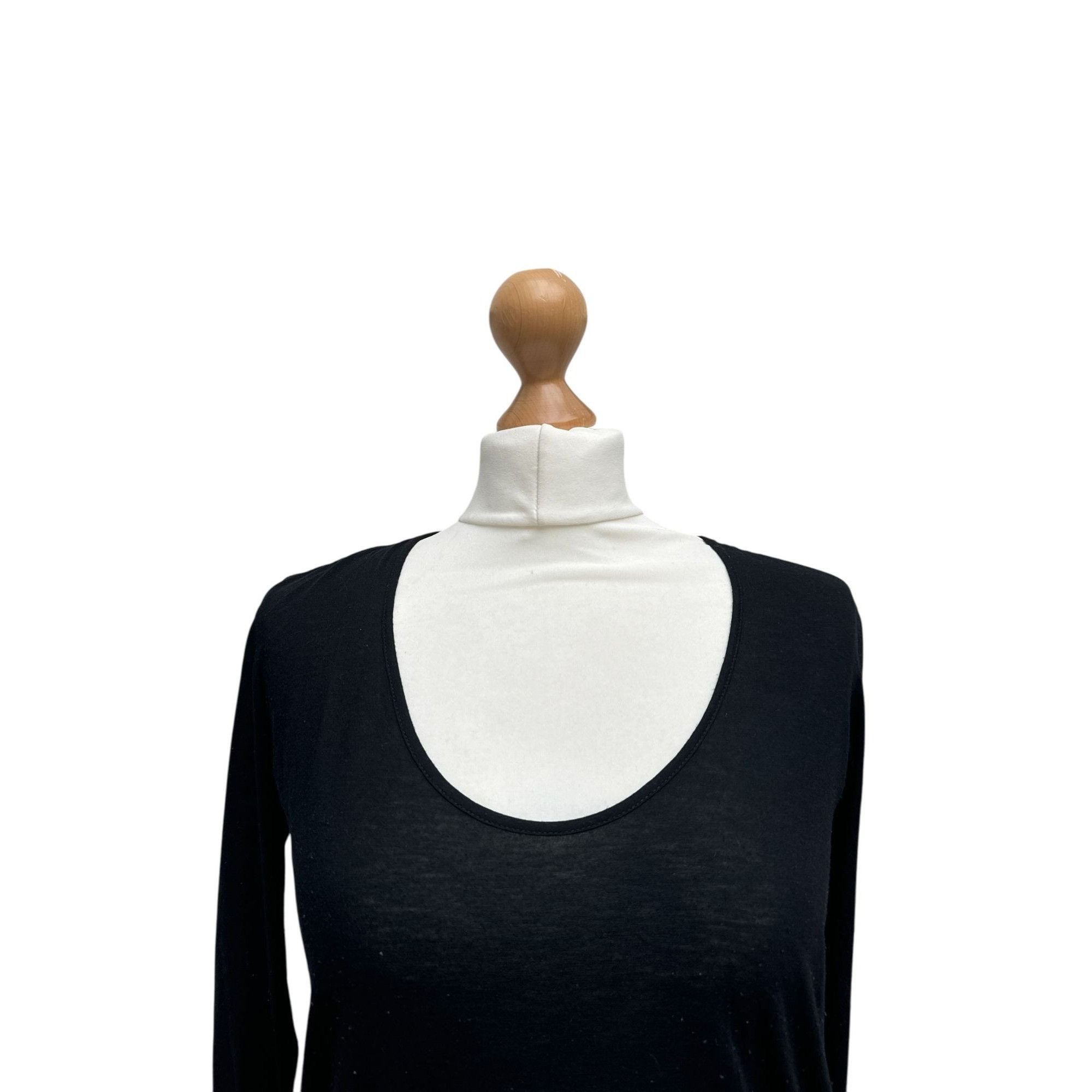 Helmut Lang Black Long-Sleeve Top Size S / US 4 / IT 40 - 2 Thumbnail