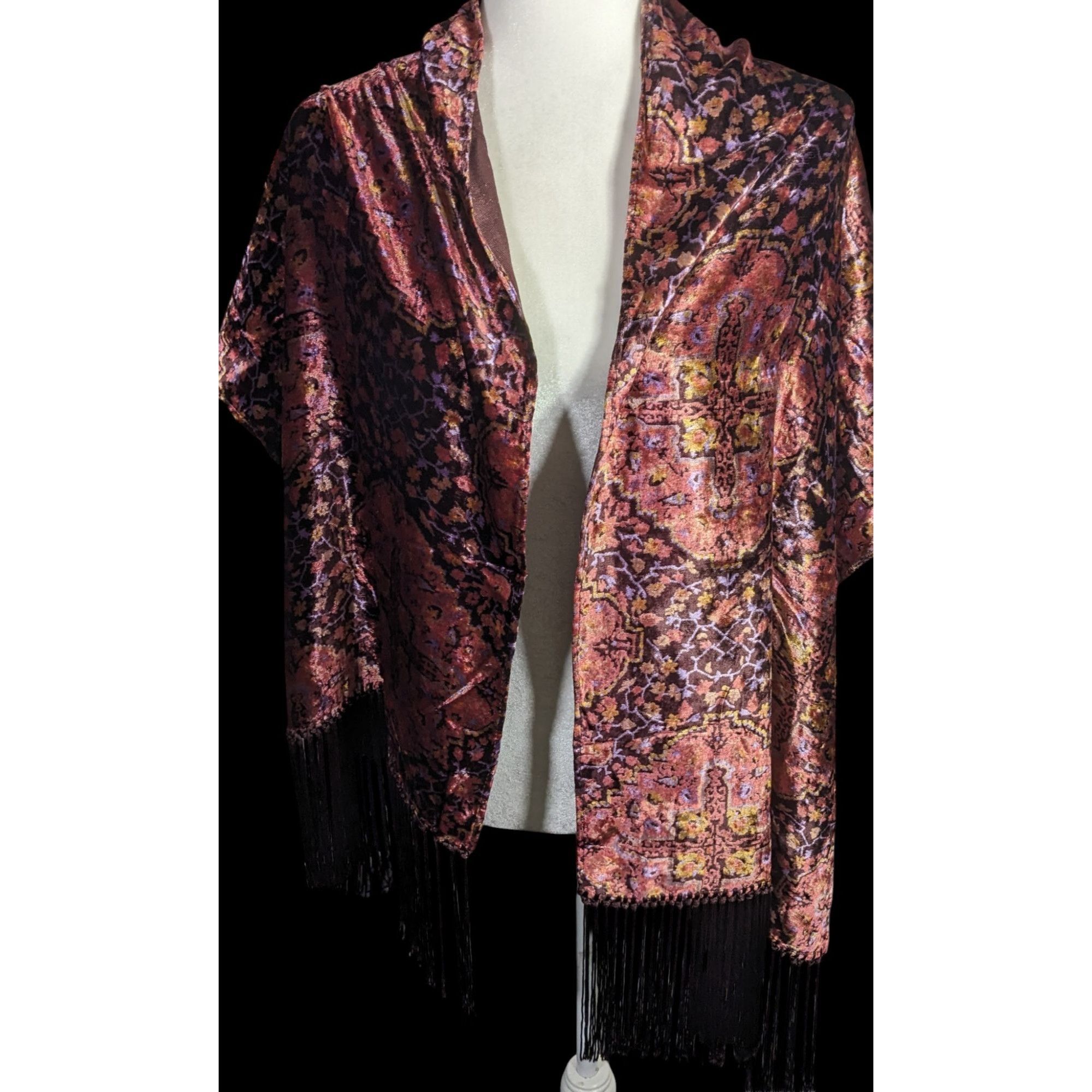 Other Vintage Renaissance-Inspired Dyed Velvet Shawl Size ONE SIZE - 3 Thumbnail