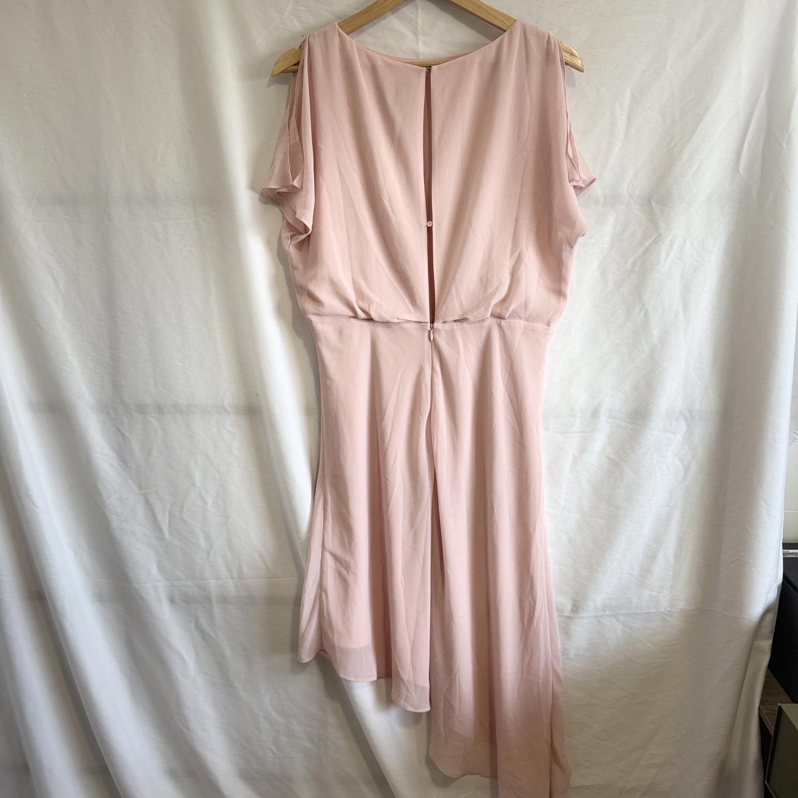 Other IRIS & INK Blush Asymmetrical Midi Dress UK 12 / US 8 Size M / US 6-8 / IT 42-44 - 2 Thumbnail