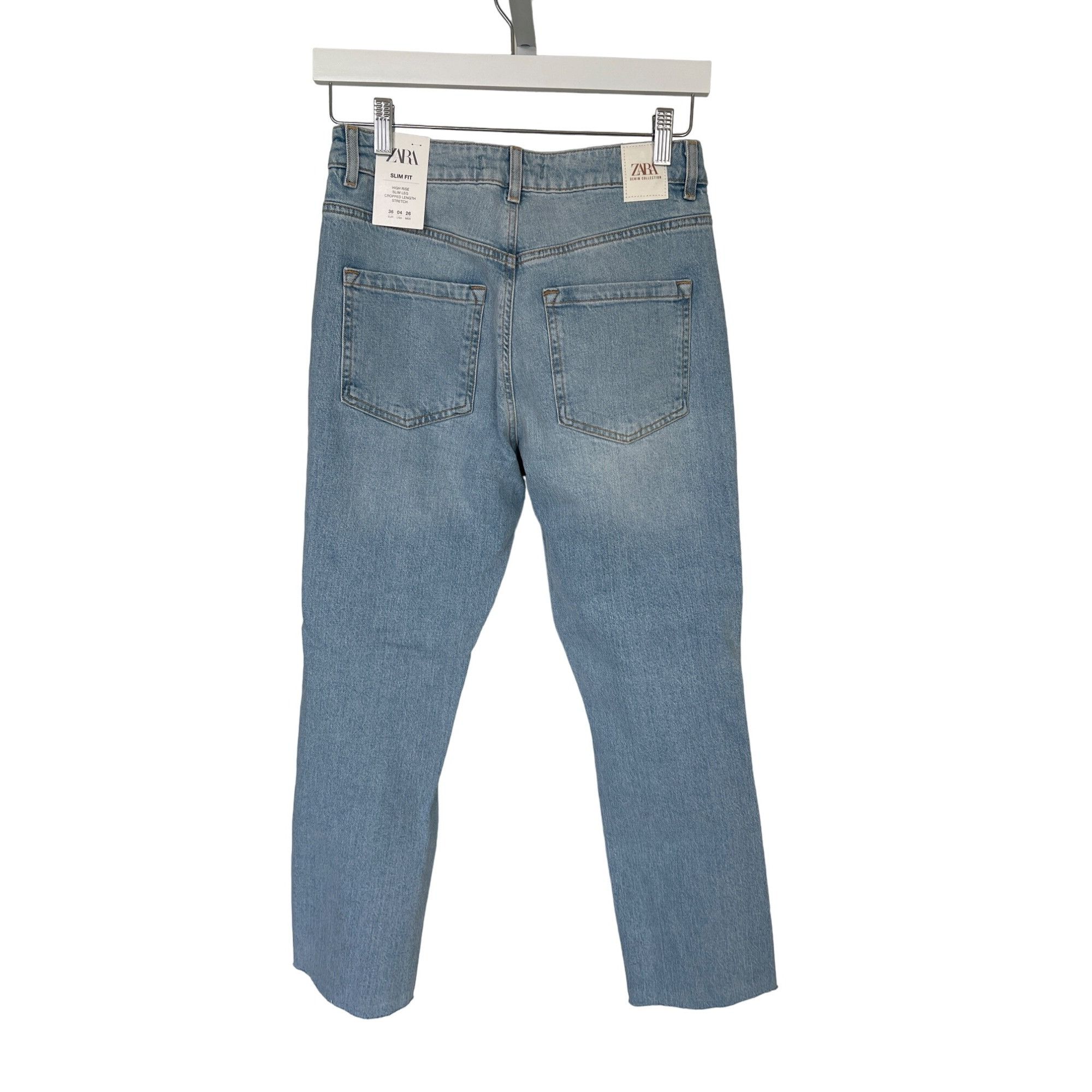 Zara Zara Light Blue High Rise Distressed Slim Jeans Size 27" / US 4 / IT 40 - 5 Thumbnail