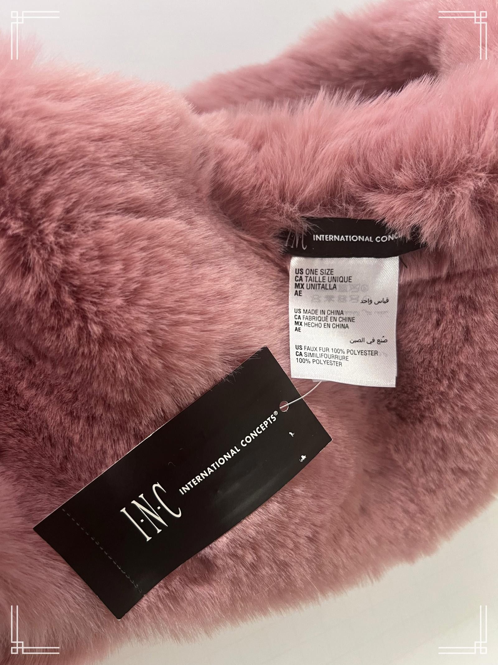 Designer INC International Concepts Faux Fur Scarf, Blush Pink Size ONE SIZE - 4 Thumbnail
