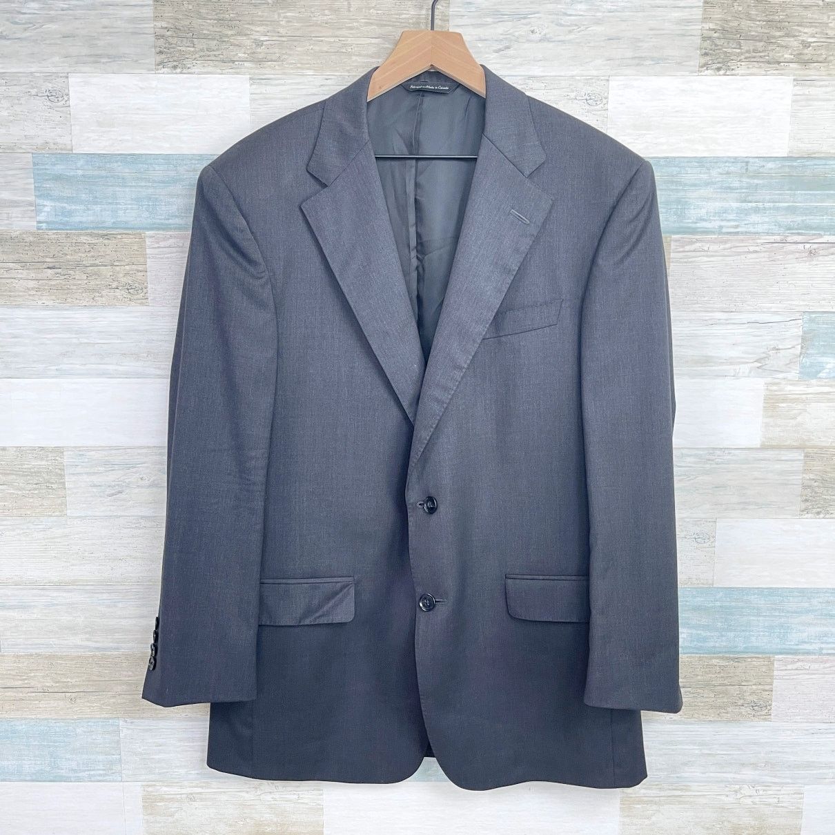 Samuelsohn Samuelsohn Wool Greenwich Suit Charcoal Gray Mens 43R Size 42R - 2 Thumbnail