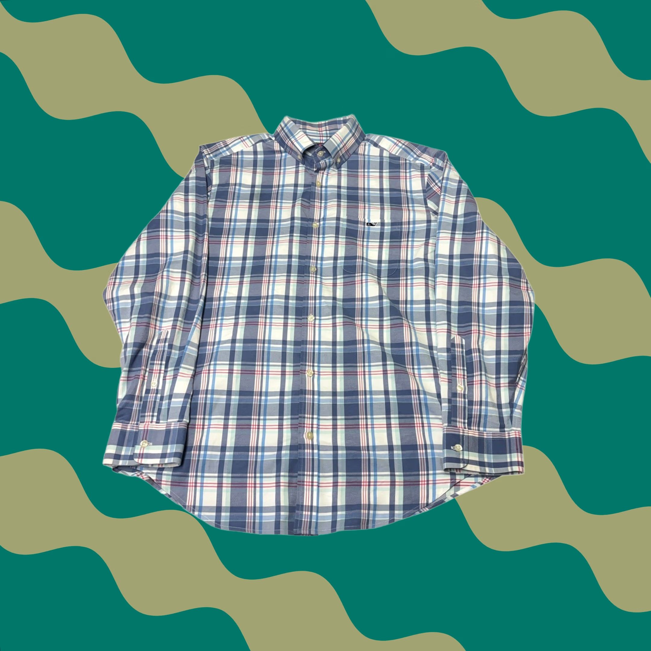 Vineyard Vines Vineyard Vines Performance Classic Fit Tucker Shirt Blue Red Plaid Mens Large Size US L / EU 52-54 / 3 - 1 Thumbnail