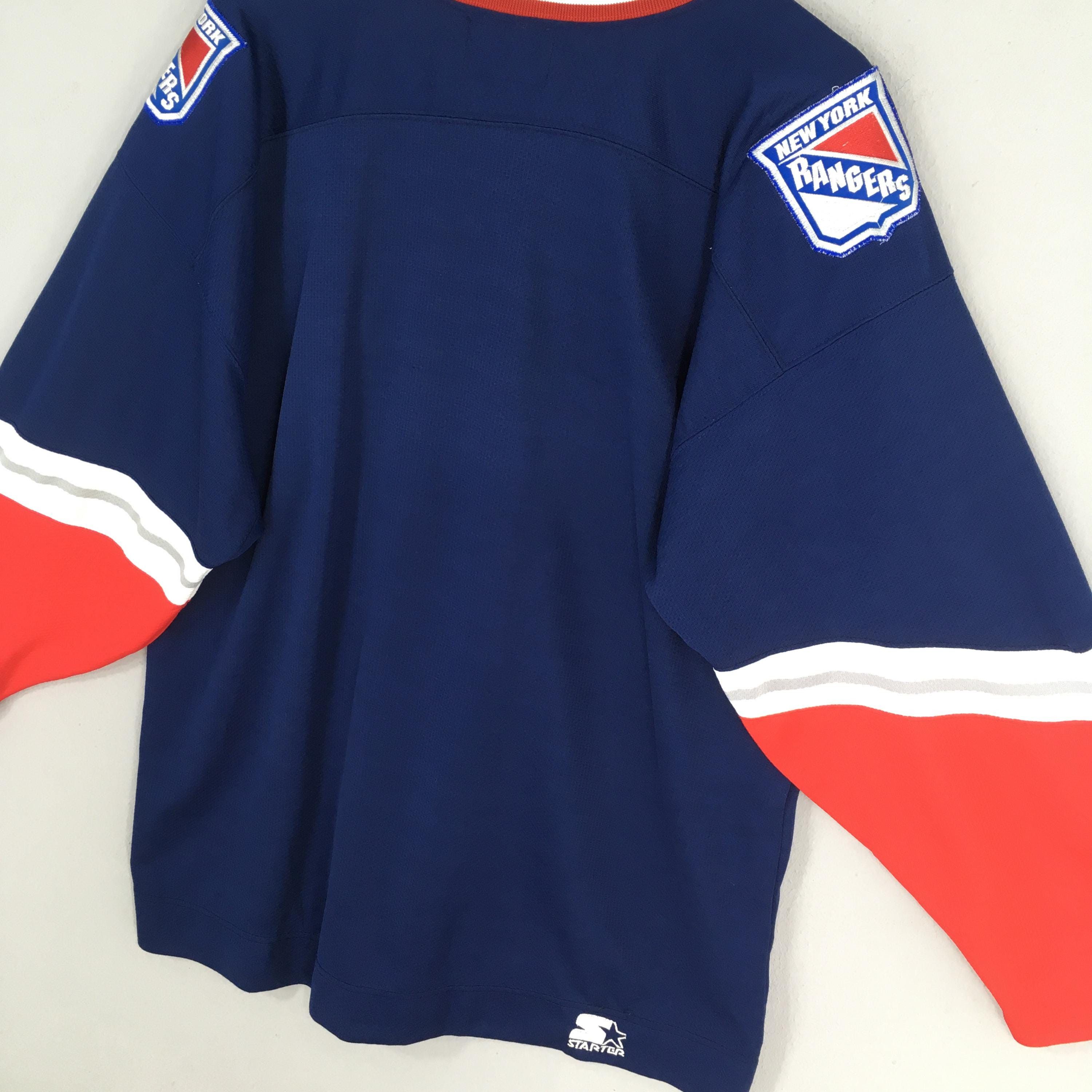 NHL Vintage 90s New York Rangers NHL Blue Jersey XLarge Size US XL / EU 56 / 4 - 8 Thumbnail