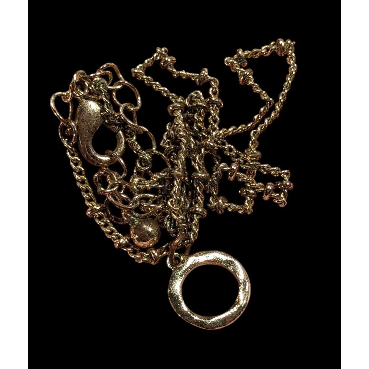 Other Minimalist Gold Tone Textured Open Circle Pendant Necklace Size ONE SIZE - 5 Thumbnail