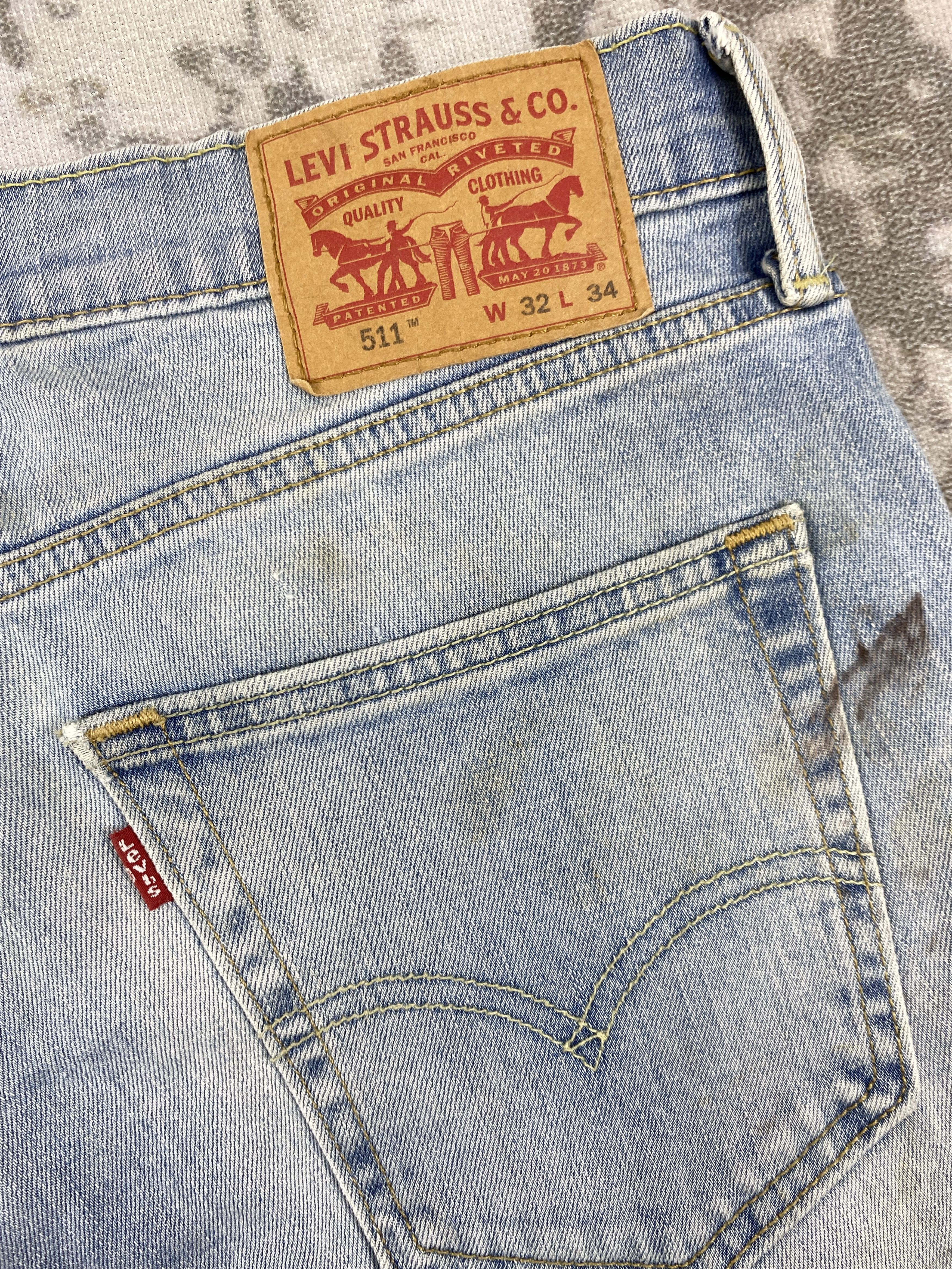 Levi's Light Blue Wash Levi's 511 Jeans 34x33.5 Denim -SJ121 Size US 34 / EU 50 - 13 Thumbnail