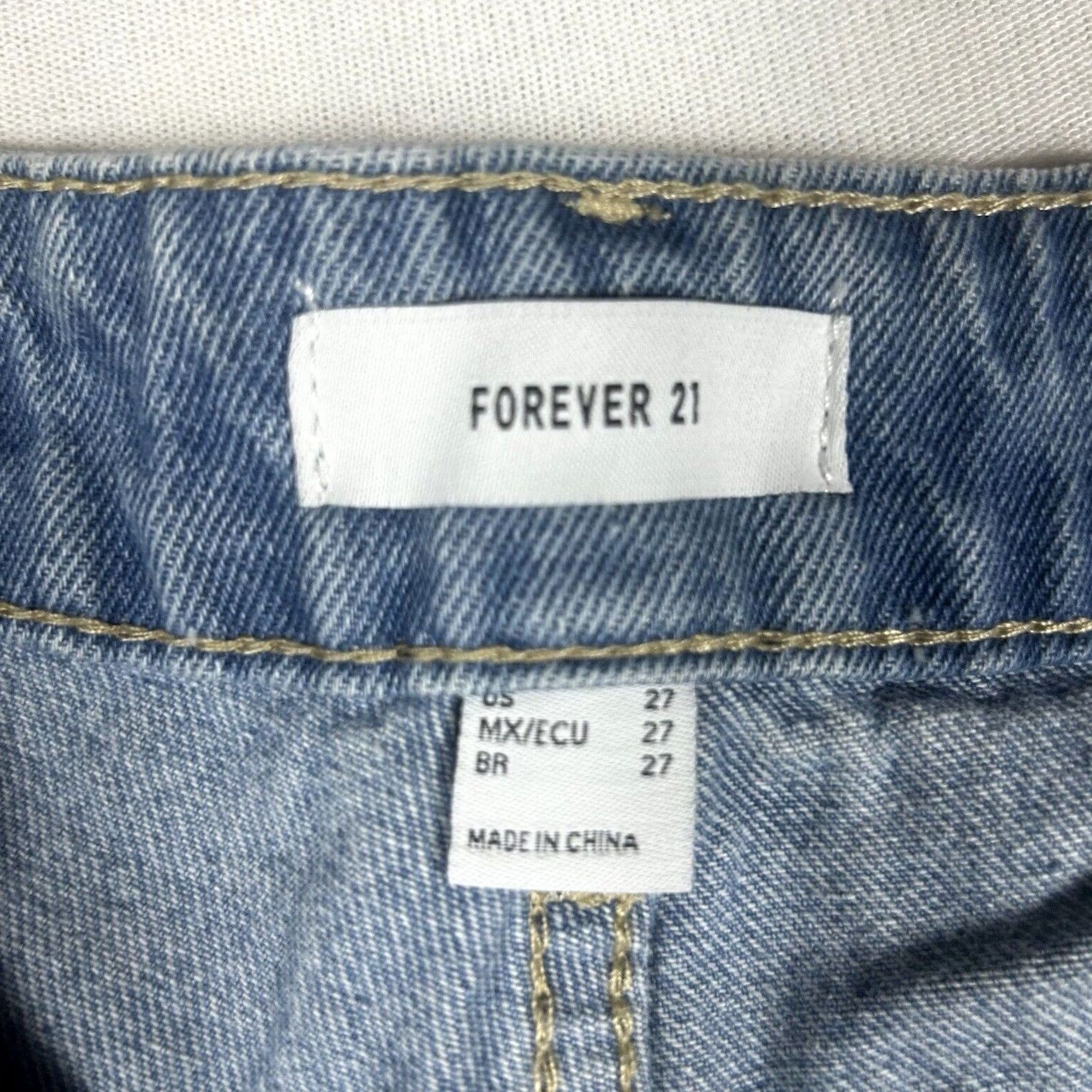 Forever 21 Forever 21 Jeans Woman 27 Blue High Rise 100% Cotton Denim 90s Y2K Mom Jeans Womens Size 27" / US 4 / IT 40 - 3 Thumbnail