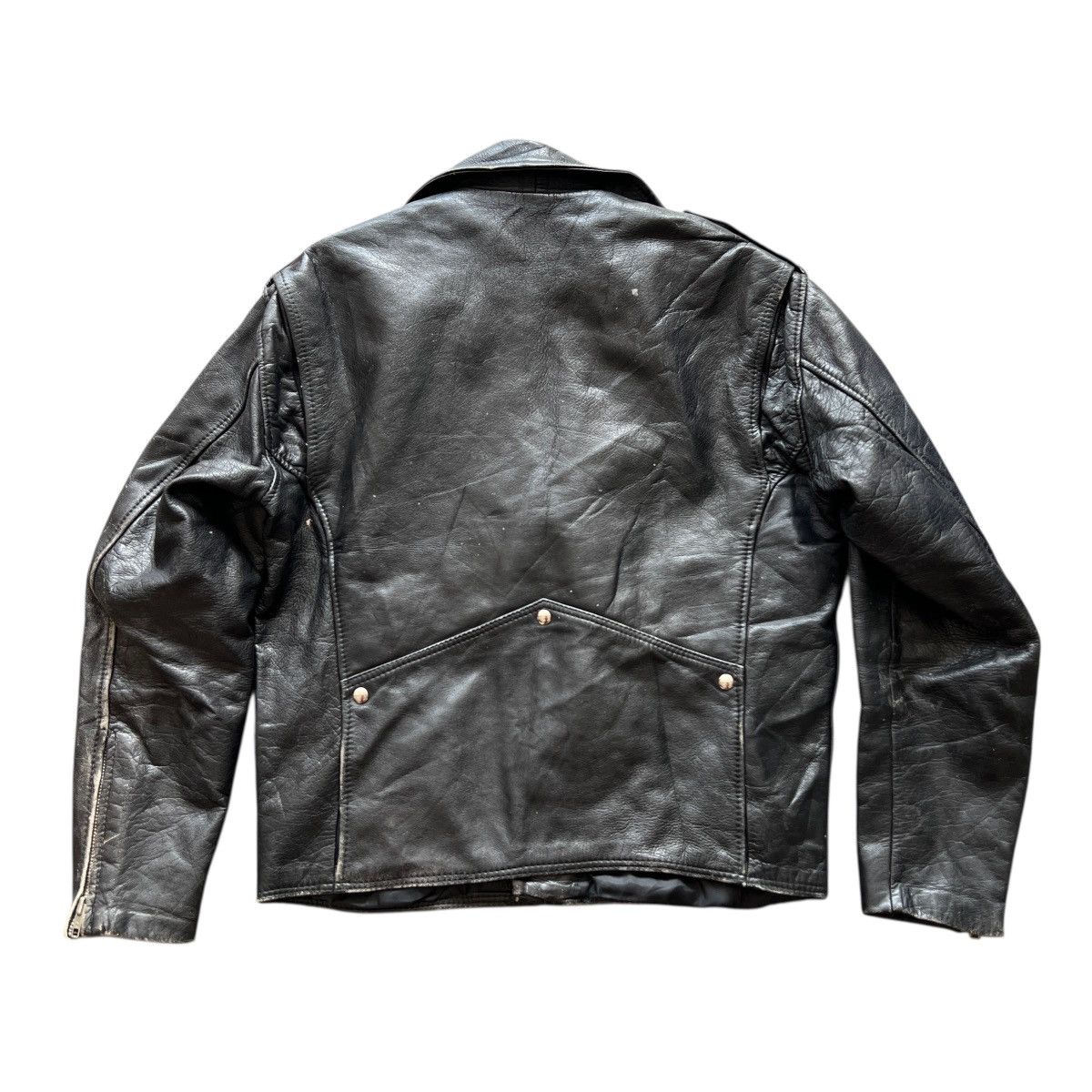 Genuine Leather Vintage excellent Double Colar Moto Leather jacket Size US M / EU 48-50 / 2 - 3 Thumbnail