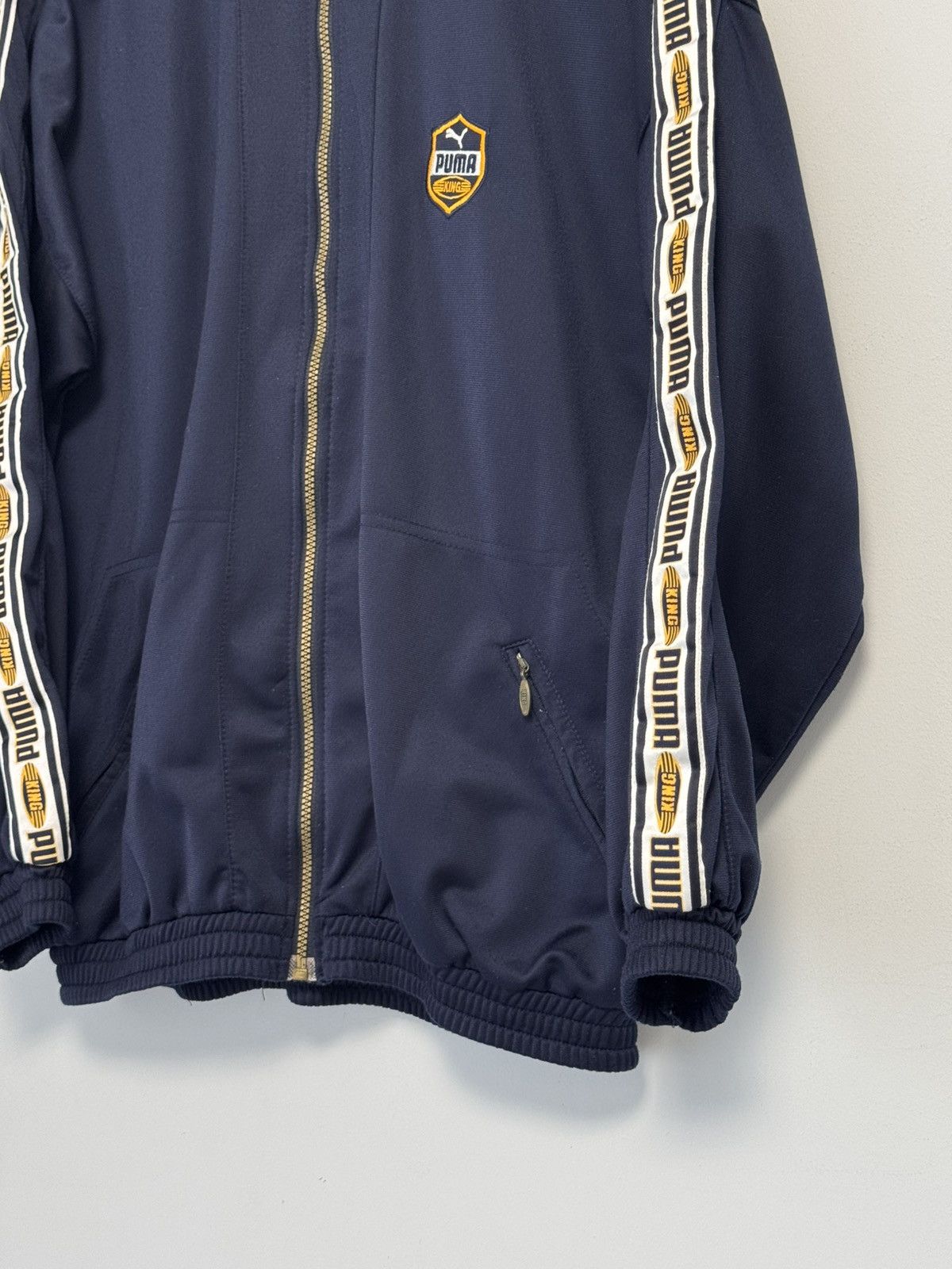 Puma Vintage Puma King Track Jacket Navy Blue Tape Logo Size US XL / EU 56 / 4 - 4 Thumbnail