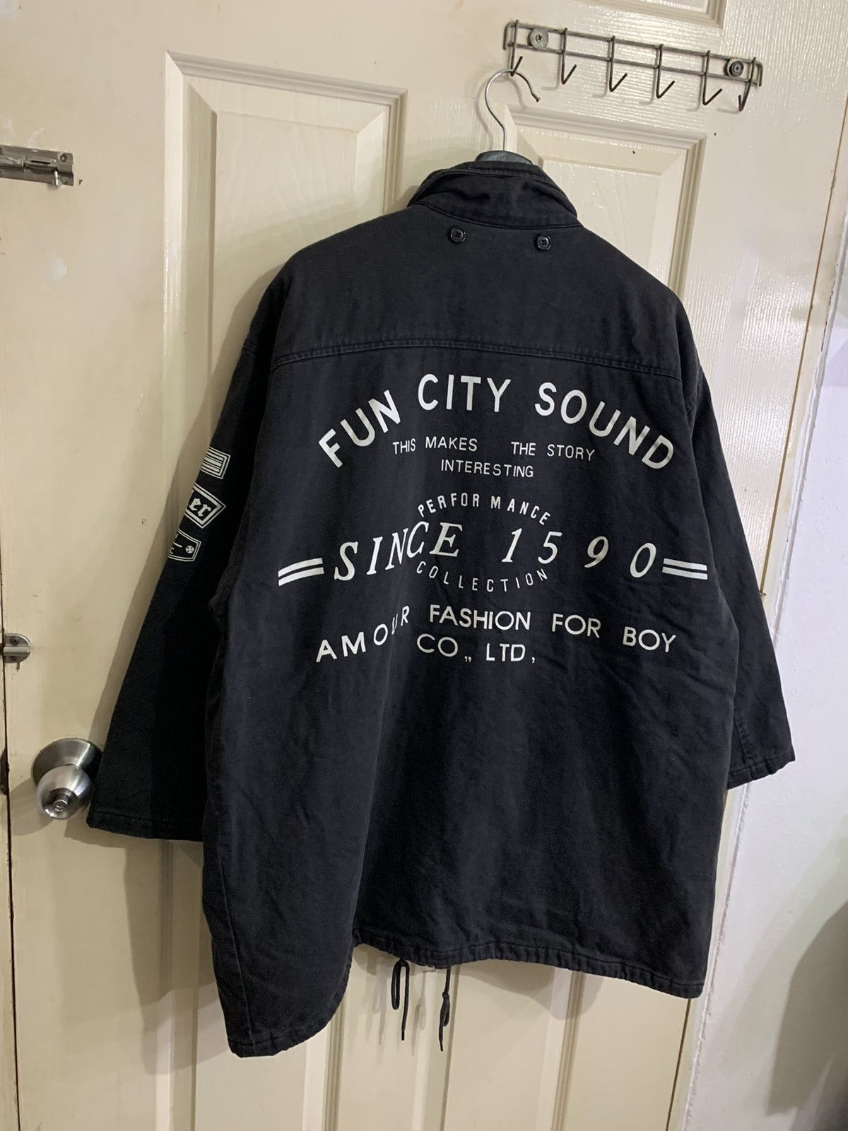 Japanese Brand Vintage Am AmourJapan Fun City Sound Cyberpunk Black Denim Size US L / EU 52-54 / 3 - 3 Thumbnail