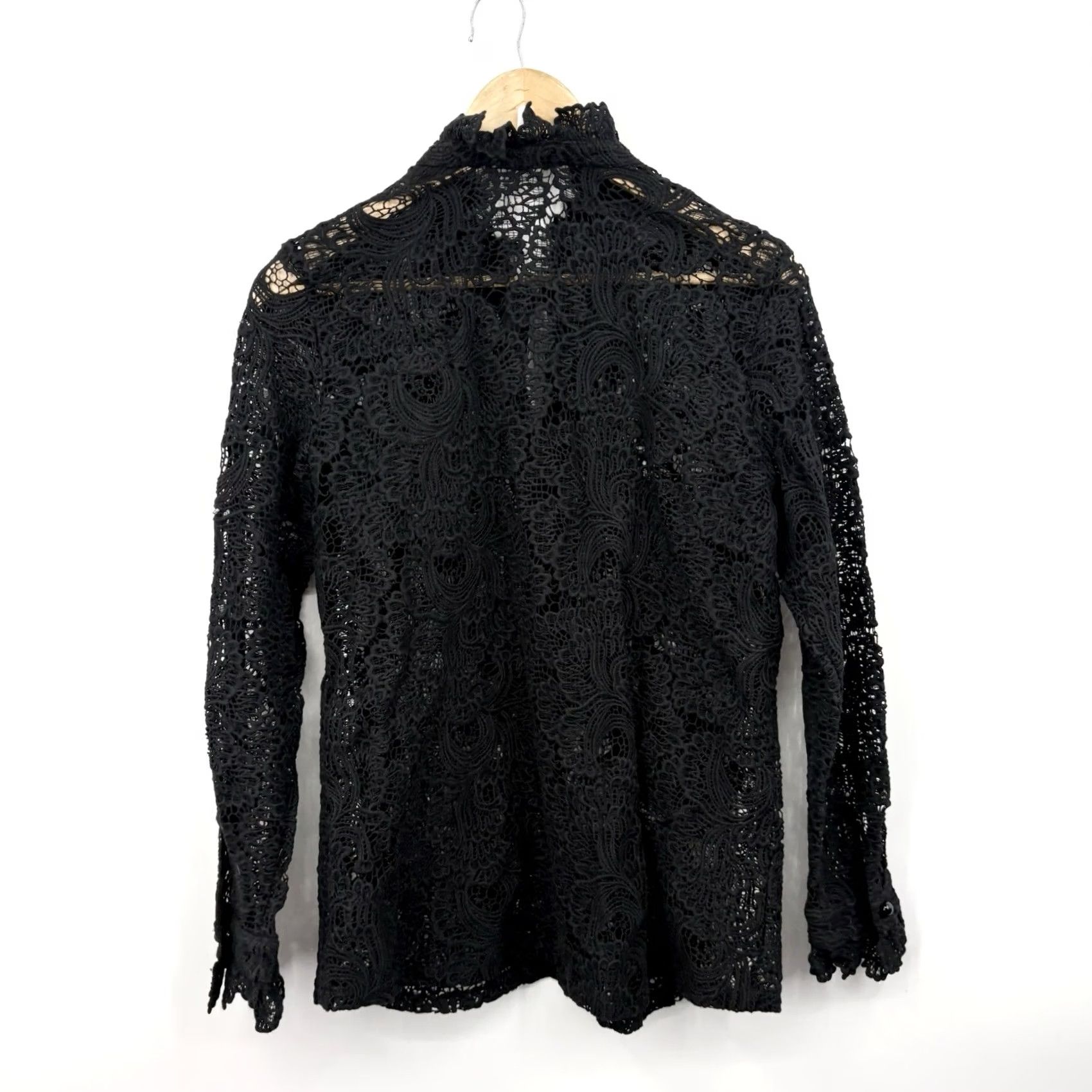 Soft Surroundings Soft Surroundings Top Medium Crochet Lace Dark Romantic Whimsigoth Witchy Fairy Blouse Black Womens Size M / US 6-8 / IT 42-44 - 7 Thumbnail