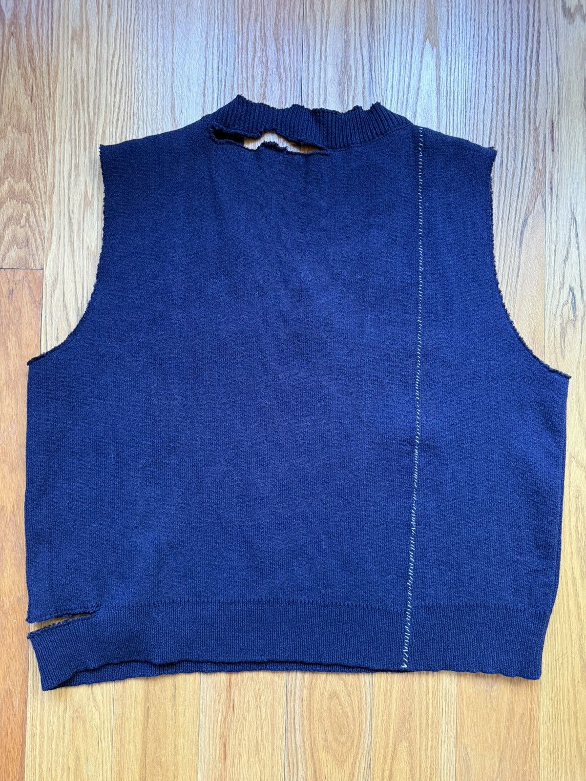 Raf Simons Archive Redux Distressed Oversized Sweater Vest
