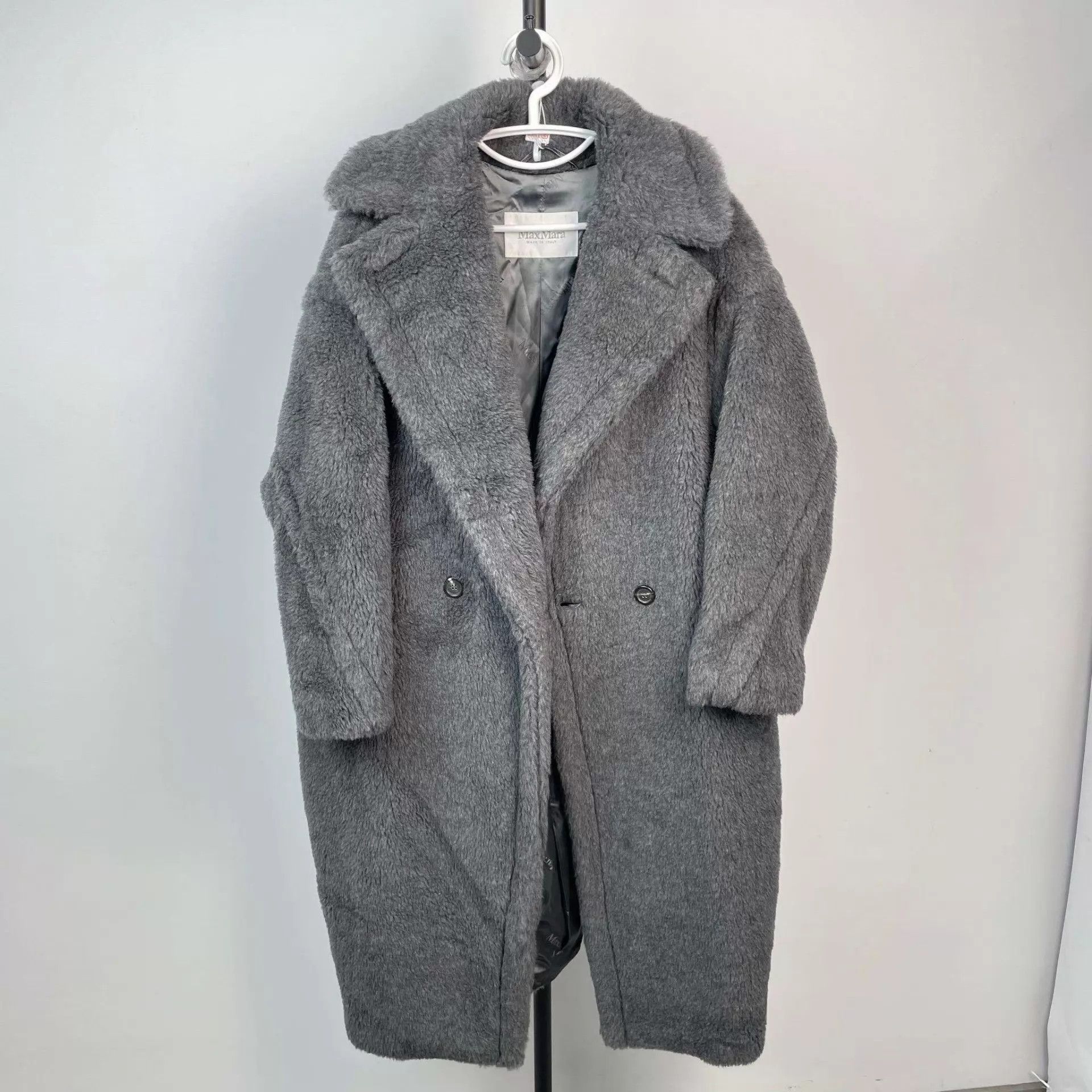 Max Mara MaxMara Teddy Coat Gray Hooded Runway Size S Size S / US 4 / IT 40 - 1 Thumbnail