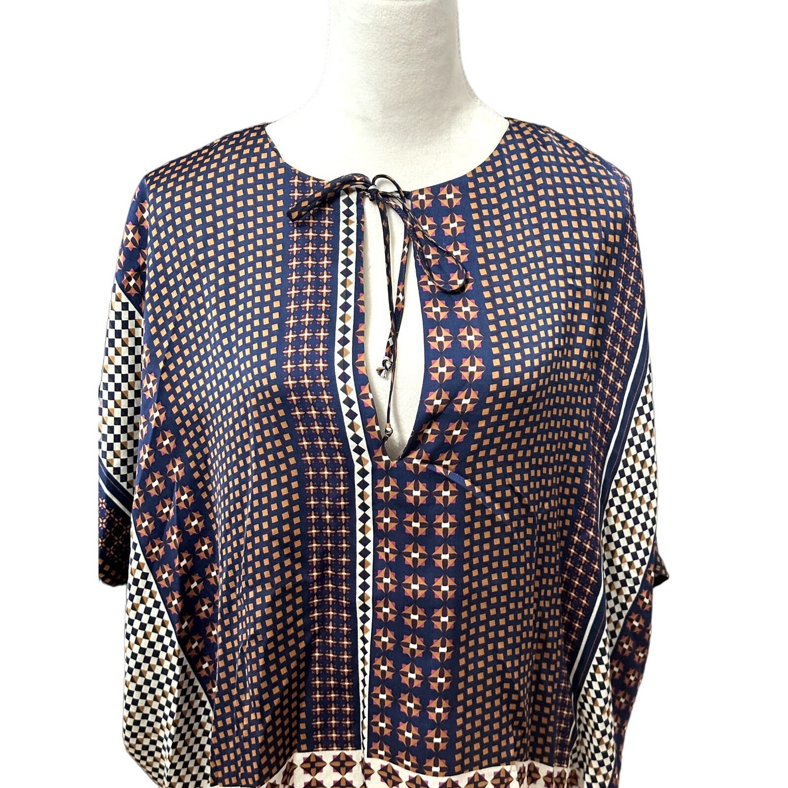 Other Central Park West Boho Blouse Scoop Neck High-Low Blue XS Size XS / US 0-2 / IT 36-38 - 2 Thumbnail