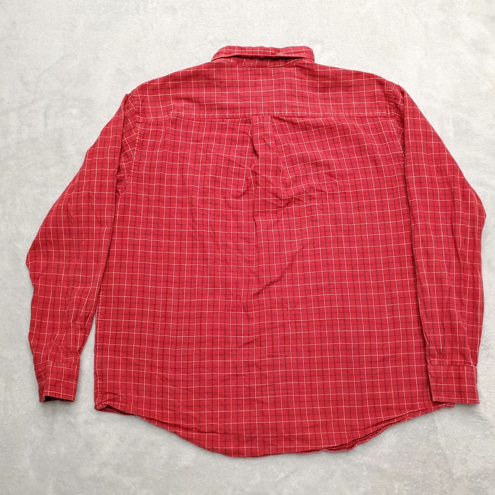Vintage VINTAGE St. Johns Bay Shirt Mens XL Red Windowpane Plaid Twill Long Sleeve Button-Up Size US XL / EU 56 / 4 - 6 Thumbnail