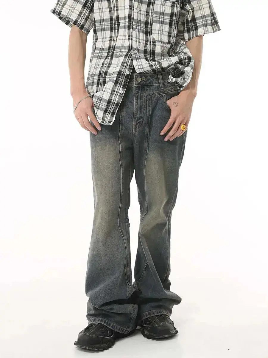 Japanese Brand Retro loose casual micro flared jeans Size US 32 / EU 48 - 1 Thumbnail