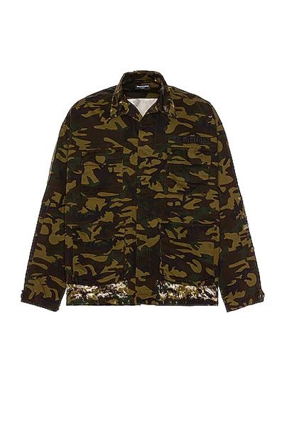image of Balenciaga O1Mt1Gz0524 Army Jacket In Khaki, Men's (Size Small)