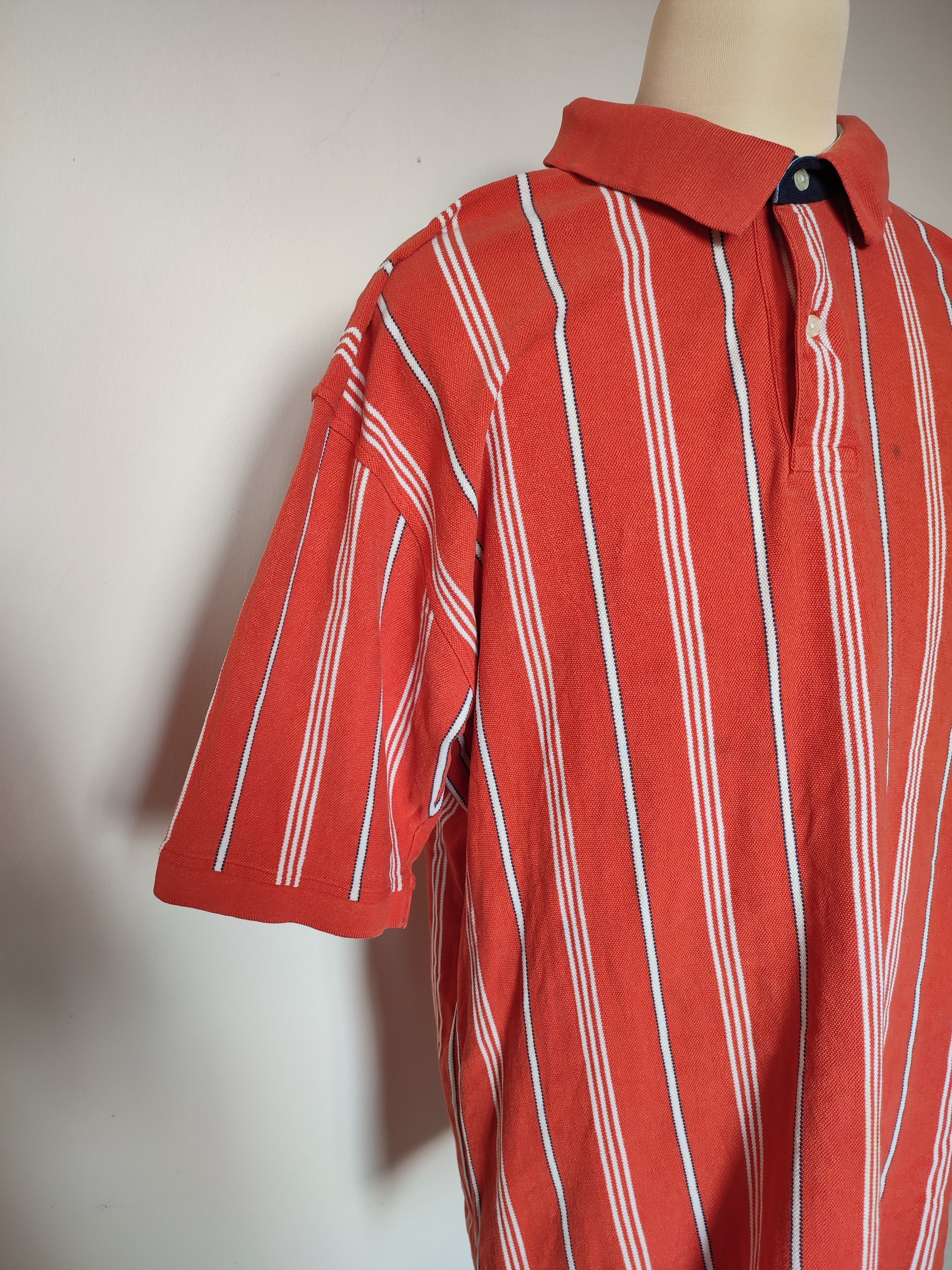 Tommy Hilfiger 💥Y2K💥 Tommy Hilfiger Stripe Polo Shirt Size US XXL / EU 58 / 5 - 3 Thumbnail