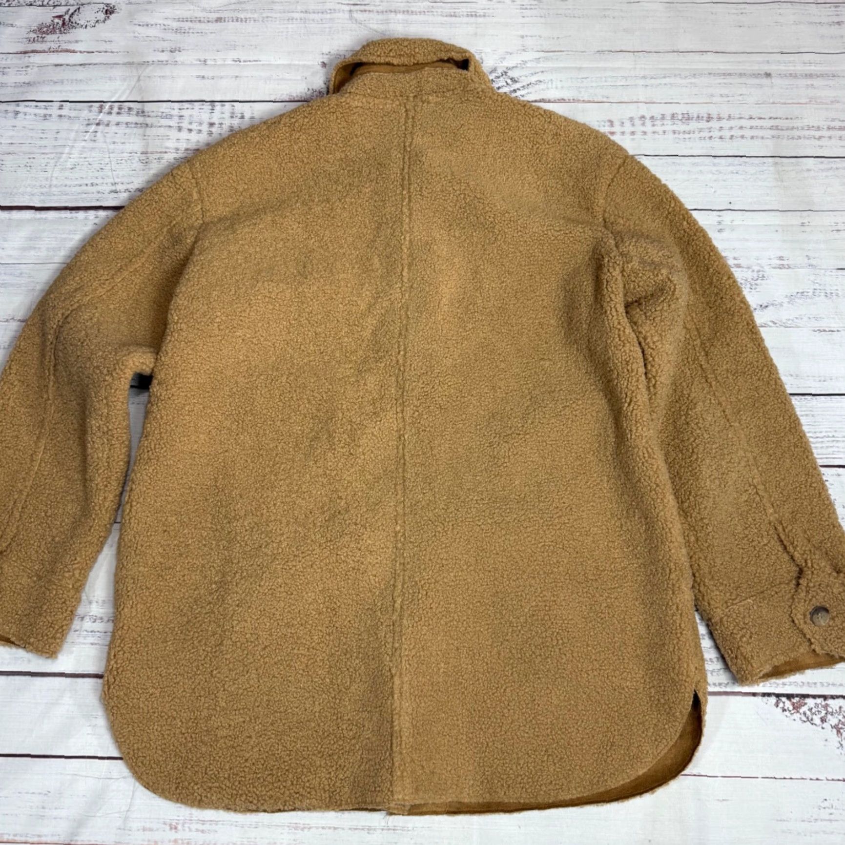 Joie Joie Shirt Jacket Womens Fleece Tan/Brown M Long Sleeve Button Front Size M / US 6-8 / IT 42-44 - 5 Thumbnail