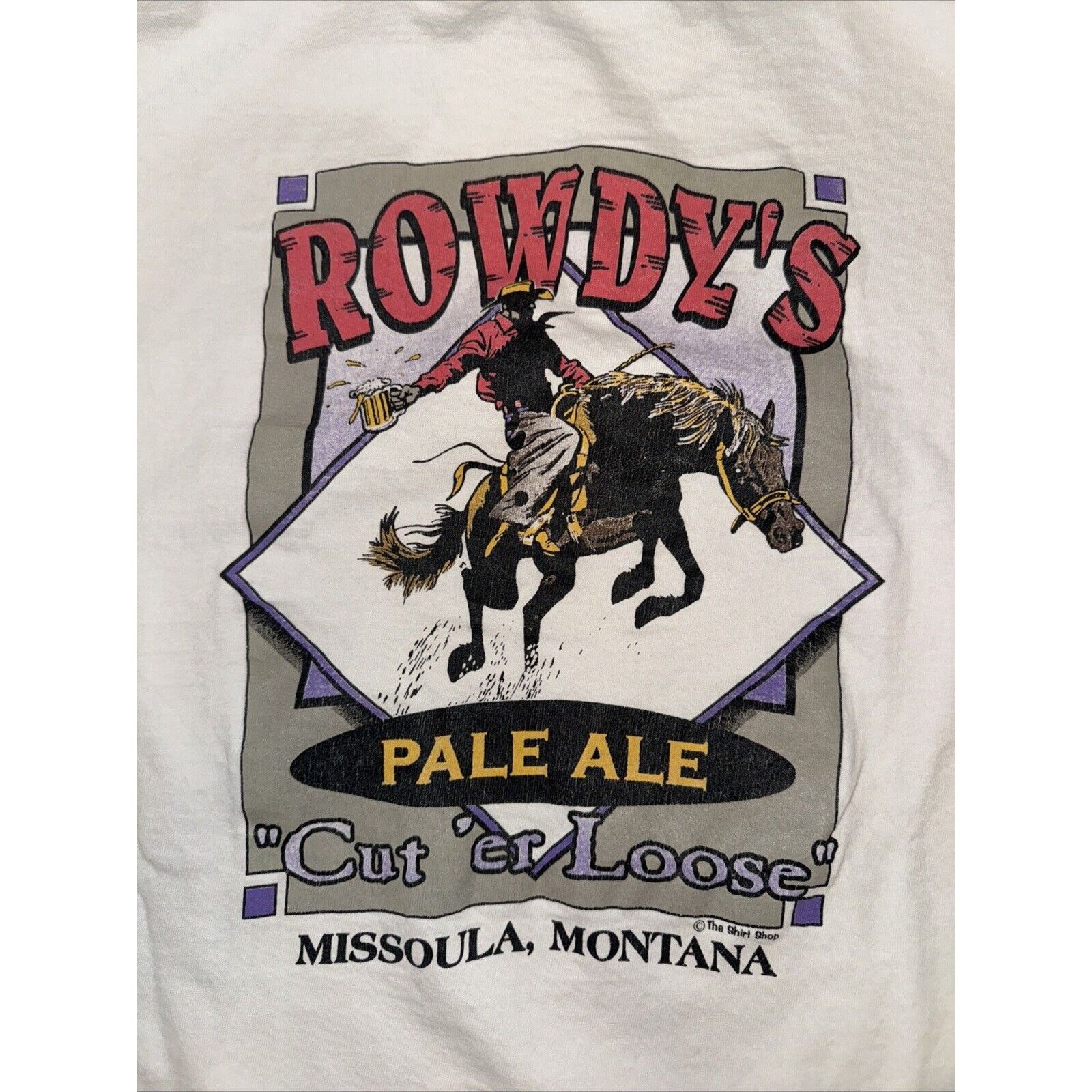 Japanese Brand × Vintage Rowdy’s Pale Ale T-Shirt White Medium 19x27 Size US M / EU 48-50 / 2 - 2 Thumbnail