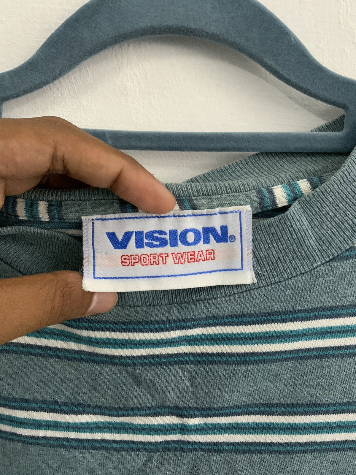 Japanese Brand Vintage Vision Sport Wear Striped Tee Size US M / EU 48-50 / 2 - 10 Thumbnail