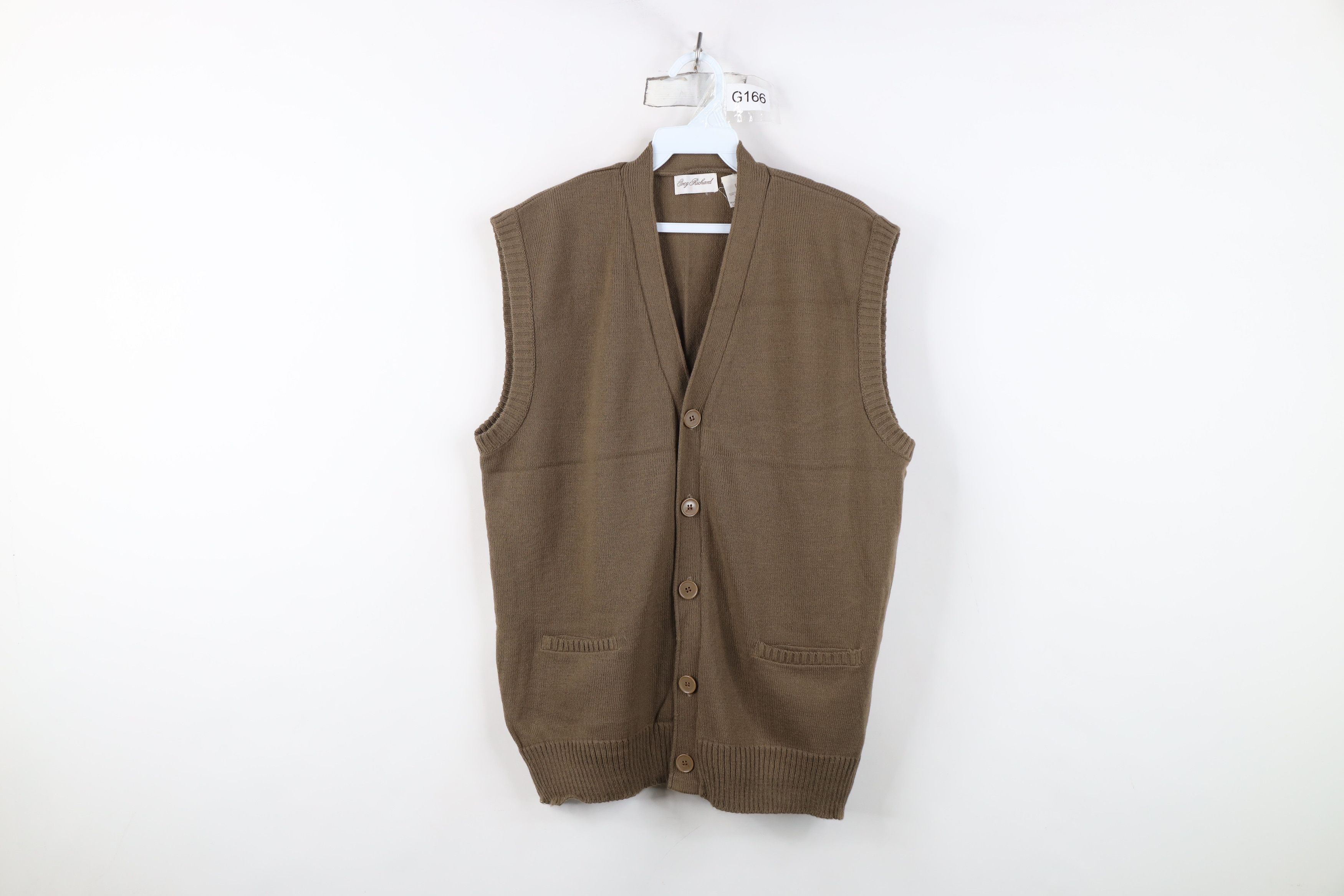 Vintage Vintage 70s Streetwear Soft Ribbed Knit Sweater Vest Beige Size US L / EU 52-54 / 3 - 1 Thumbnail