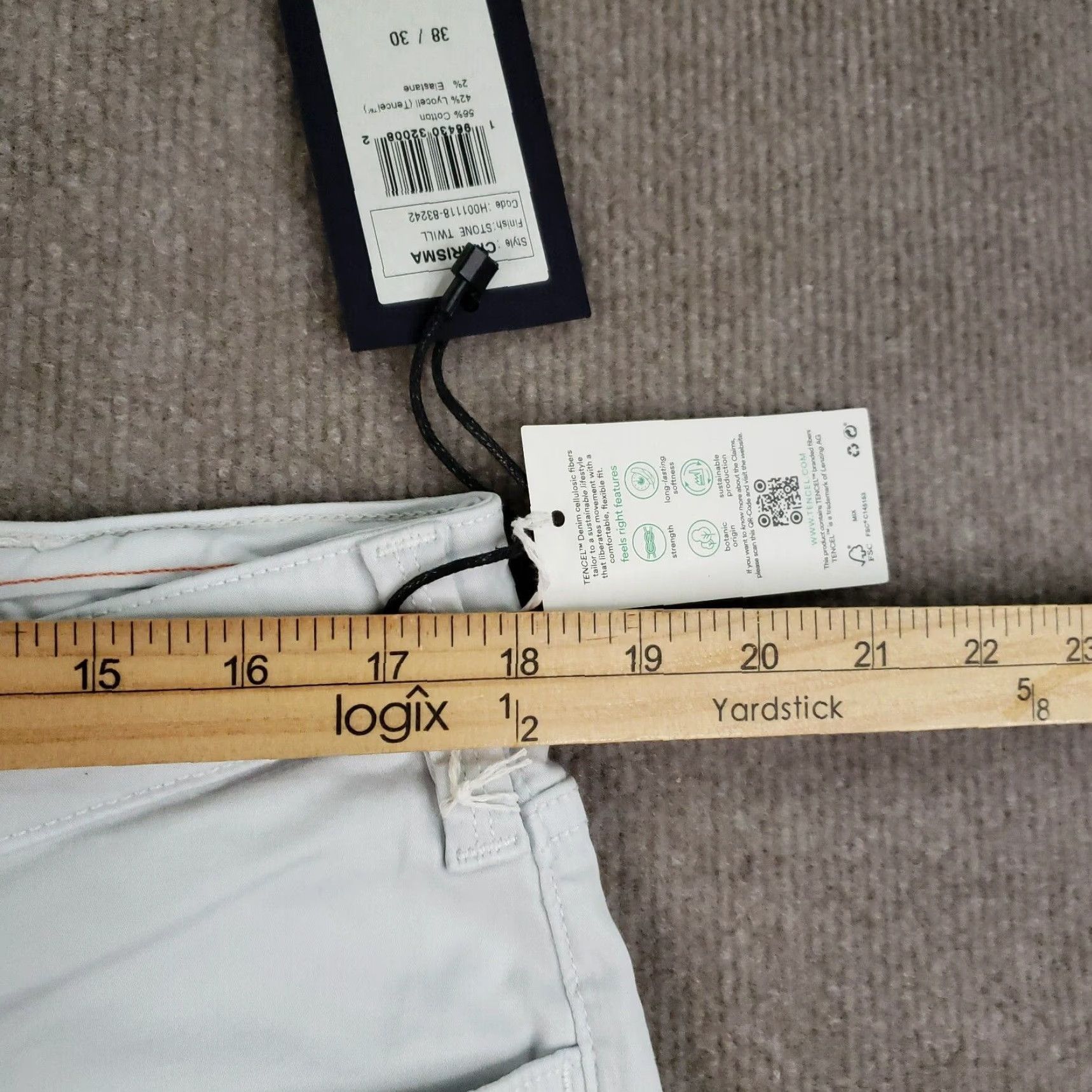 Vintage 34 Heritage Chino Pants Men's 36x28 Gray Classic Stretch Casual Regular Fit Size US 32 / EU 48 - 7 Thumbnail
