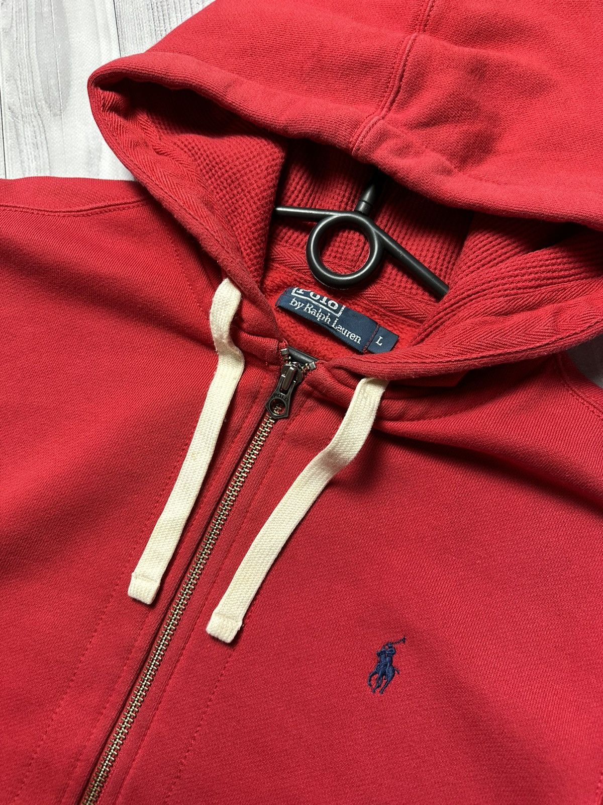 Polo Ralph Lauren × Vintage Vintage Polo Ralph Lauren zip hoodie logo size L red Size US L / EU 52-54 / 3 - 6 Thumbnail