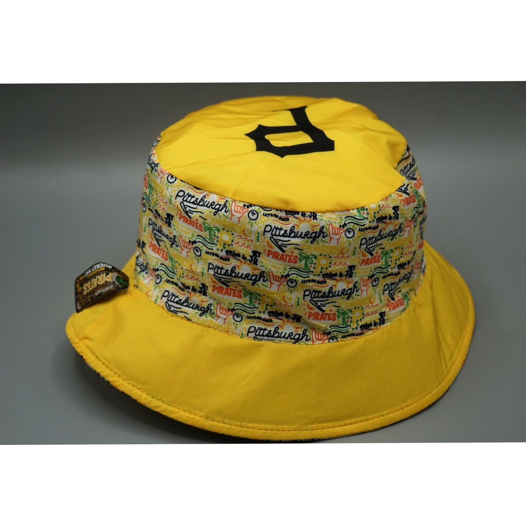 MLB MLB Pittsburgh Pirates Bucket Hat Yellow Black Reversible Unisex Adults One Size SGA Promo Size ONE SIZE - 3 Thumbnail