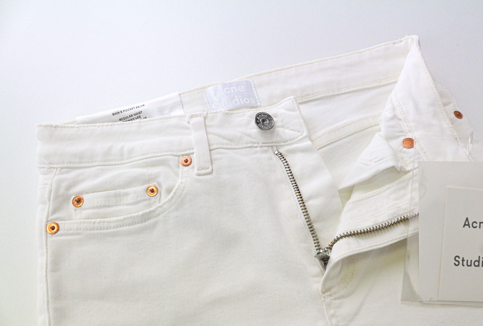 Acne Studios SKIN 5 W26/L34 White Skinny Stretch Jeans 75066 Size 26" / US 2 / IT 38 - 3 Thumbnail